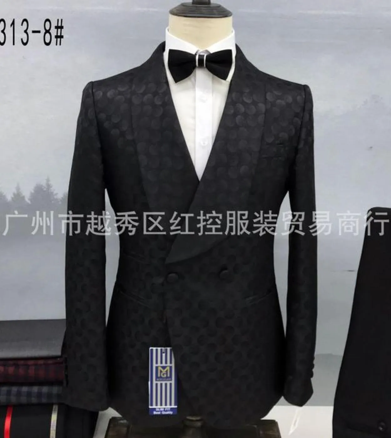 2022 Fashion New Casual da uomo Dot 2 pezzi Abiti  Abiti da uomo a doppia fila Giacca Blazer Cappotto Pantaloni Pantaloni