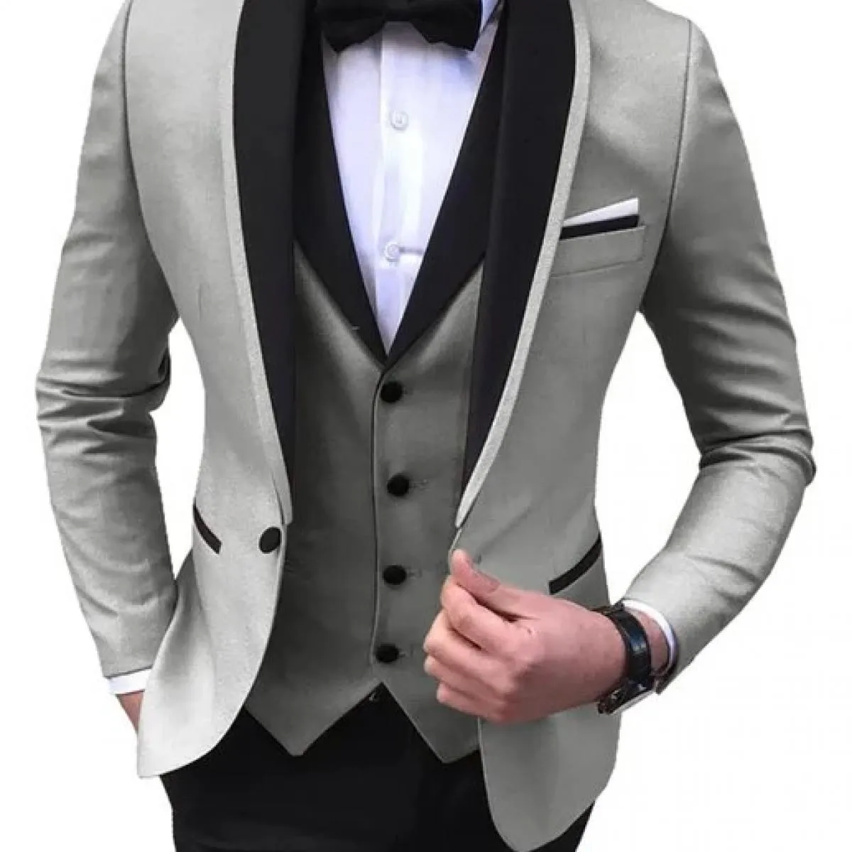 2022 Moda Nuovi Uomini d'Affari 3 Pezzi Abiti Set Cappotto Pantaloni/Maschio Slim Wedding Groomsmen Colorblock Blazer Giacca Pan
