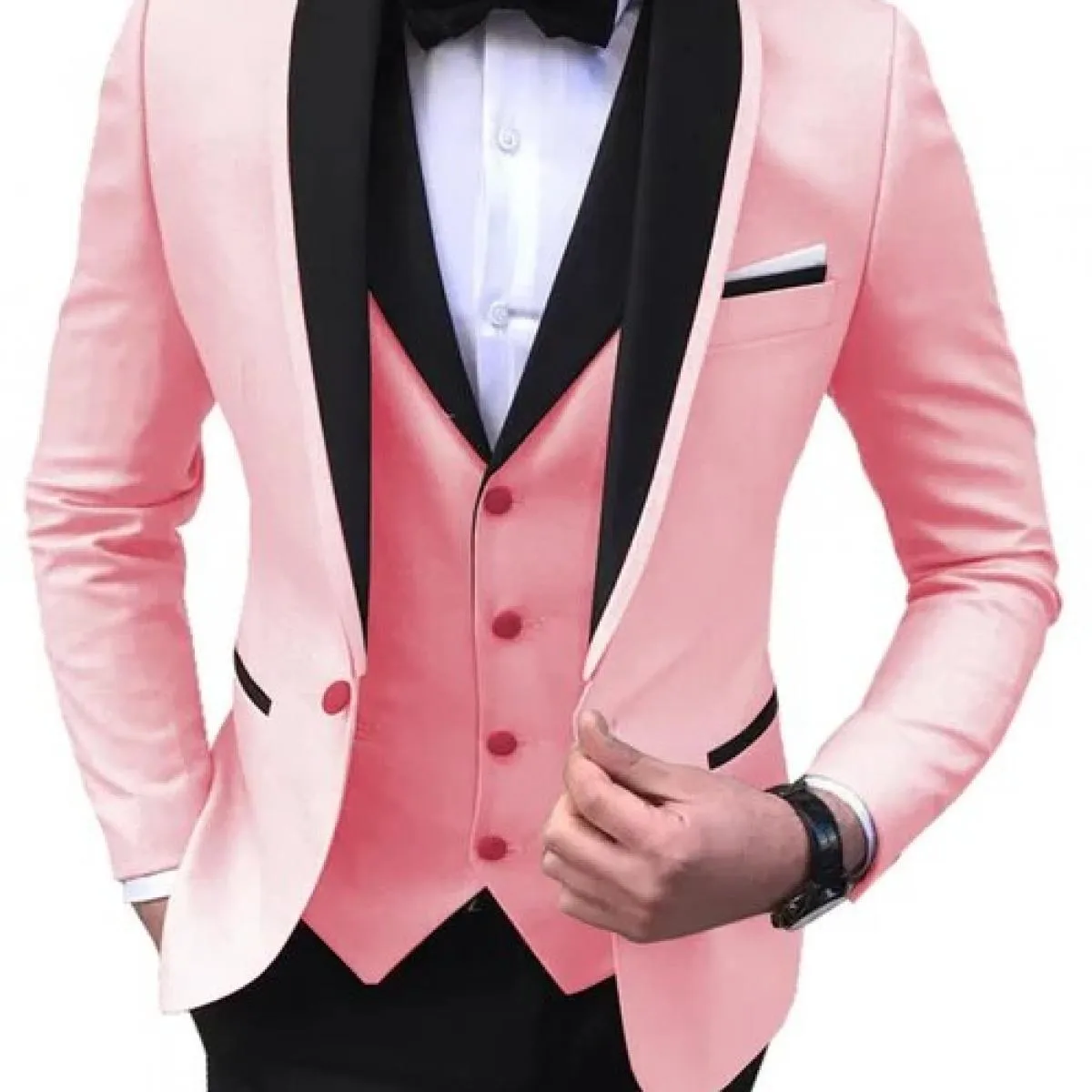 2022 Moda Nuovi Uomini d'Affari 3 Pezzi Abiti Set Cappotto Pantaloni/Maschio Slim Wedding Groomsmen Colorblock Blazer Giacca Pan