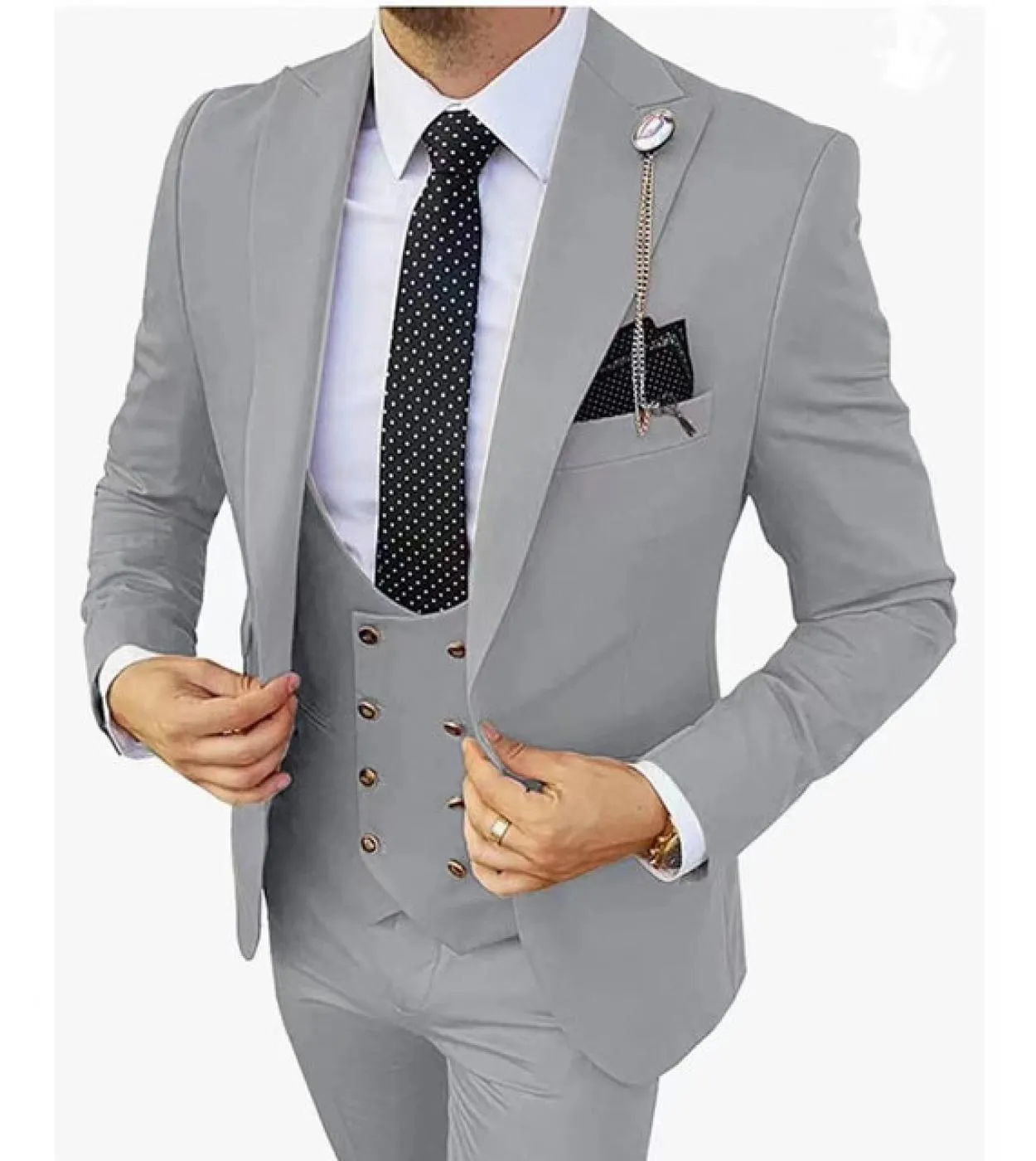 3 Pz Set Blazer Giacca Pantaloni Gilet Uomo Suit 2023 New Business Wedding Fashion Host Abbigliamento Slim Fit Cappotto Pantalon