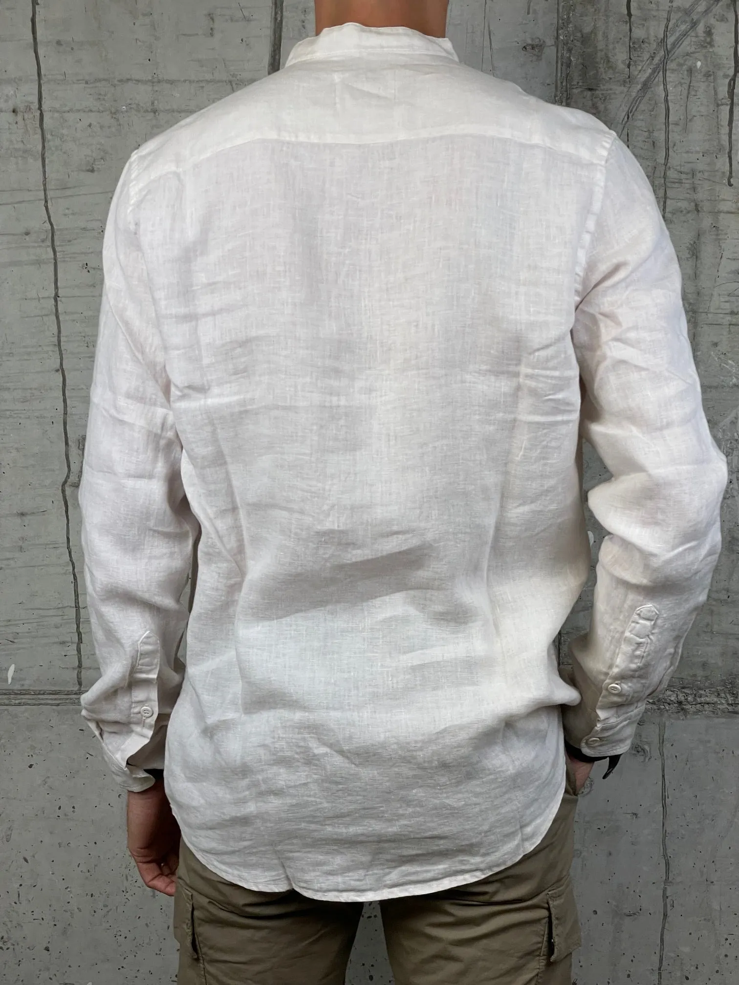 40Weft Camicia di Lino Coreana Panna
