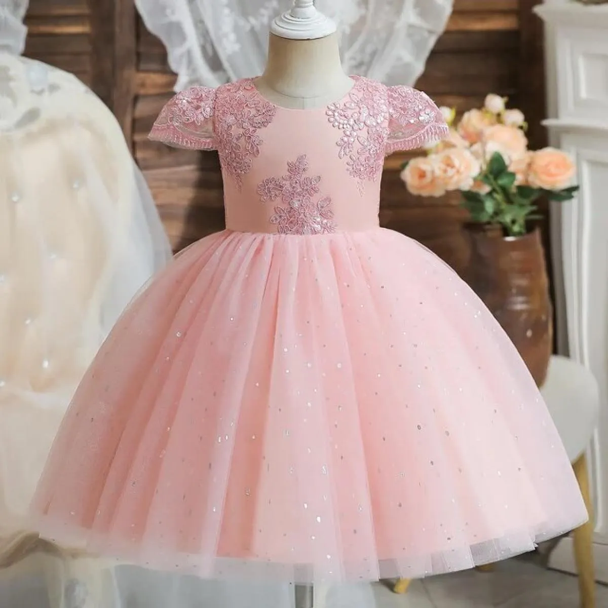 Abito da compleanno per ragazza di 12 anni, abito da compleanno per ragazza di 12 mesi, rosa