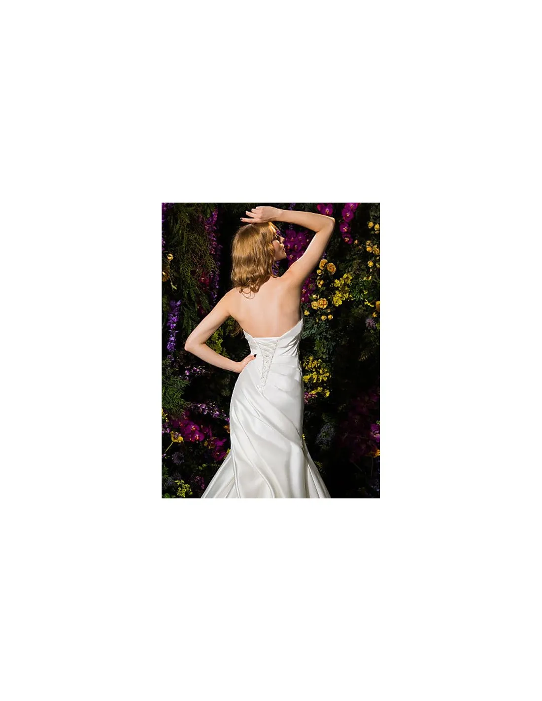 Abito da Sposa a Sirena Economico Semplice con scollatura a Cuore