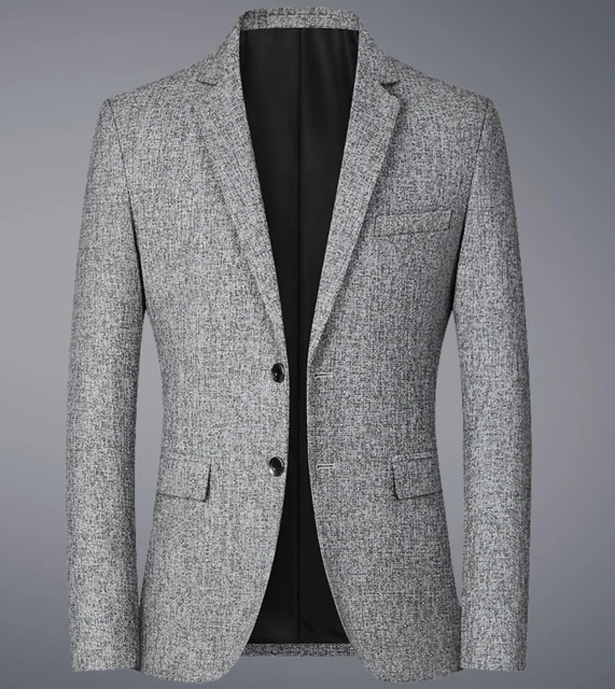 Abito da uomo Cappotto casual da lavoro Giacca sportiva Abito nero Moda monopetto Semplice vestibilità slim Facile da pulire Nuo