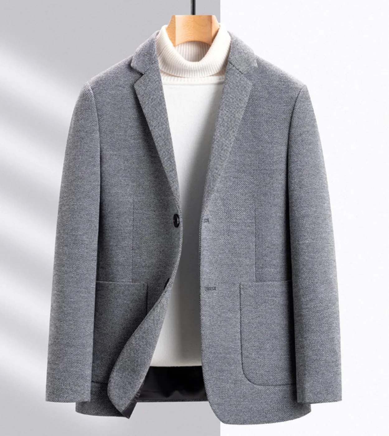 Abito da uomo nuovo primaverile e autunnale Cappotto di lana slim casual di lusso Ropa Hombre Monopetto a 2 bottoni Cappotti tin