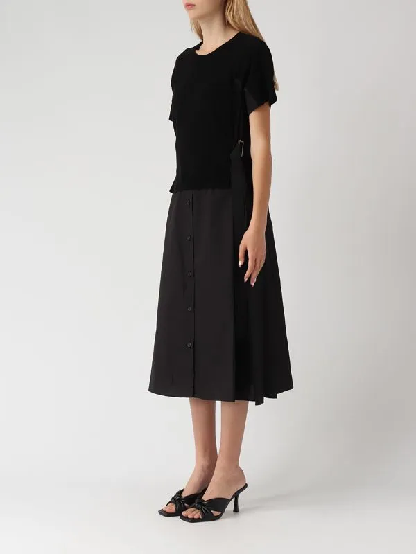 Abito donna Meimeij longuette in cotone Nero