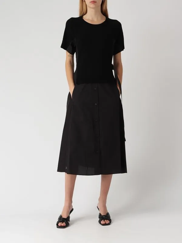 Abito donna Meimeij longuette in cotone Nero