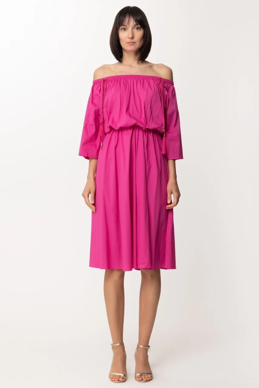 Abito longuette con off-shoulder Orchid