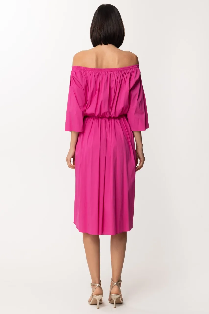 Abito longuette con off-shoulder Orchid