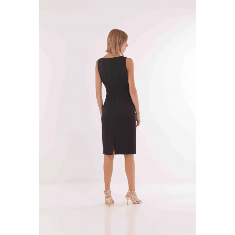 ABITO LONGUETTE CON ZIP TESSUTO TECNICO NERO