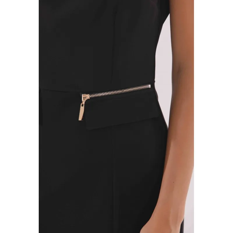 ABITO LONGUETTE CON ZIP TESSUTO TECNICO NERO