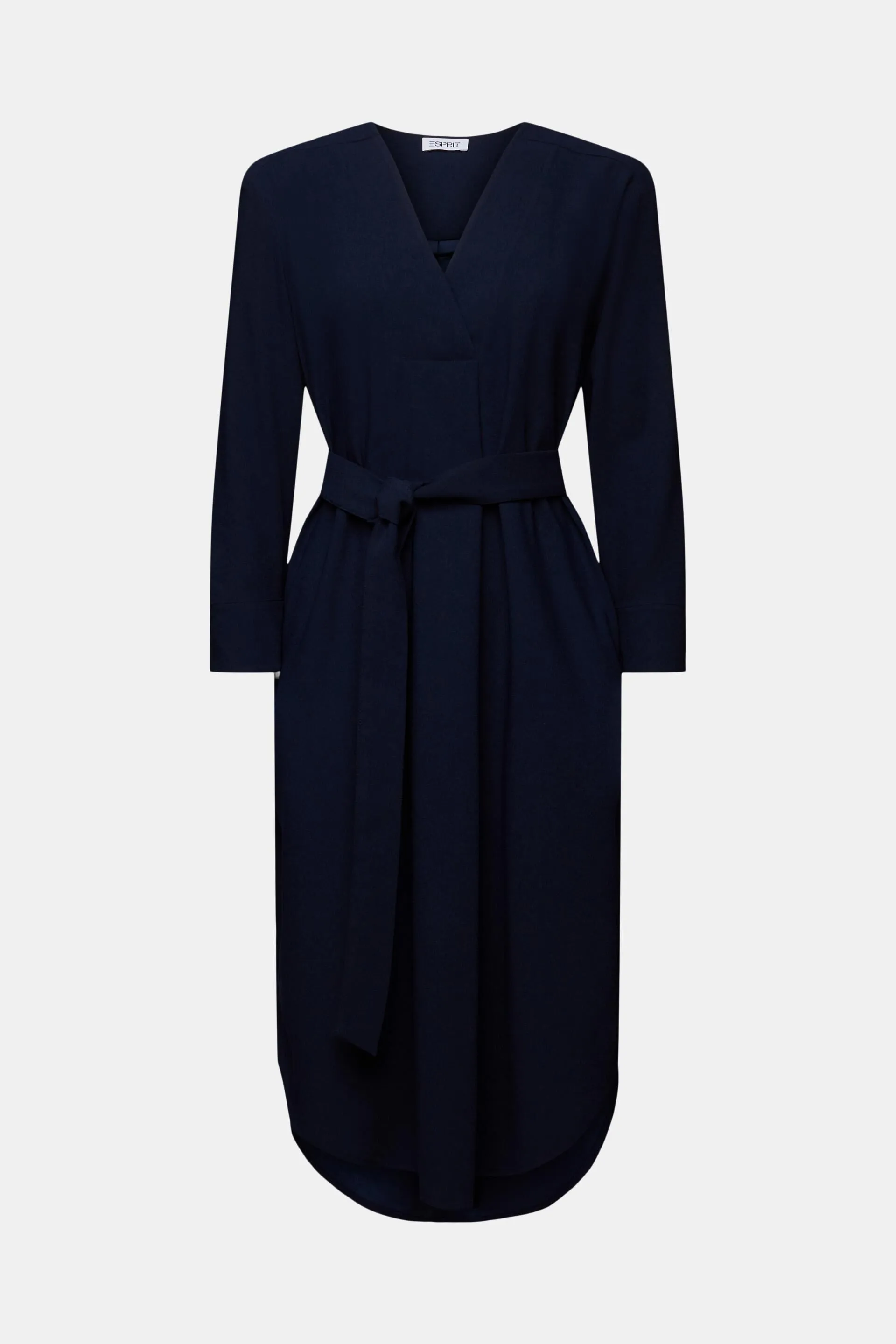 Abito midi con scollo a V e cintura