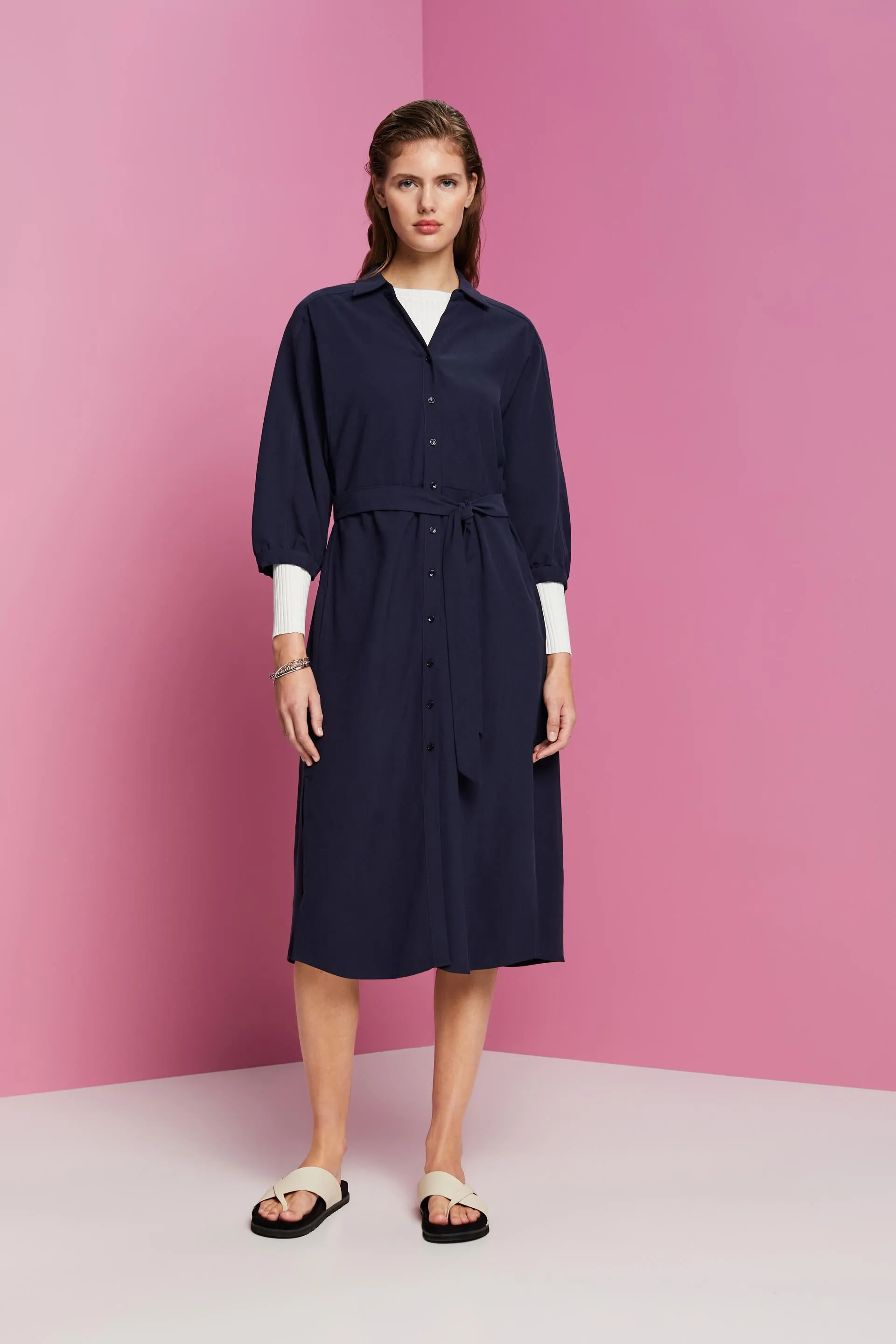 Abito midi stile camicia