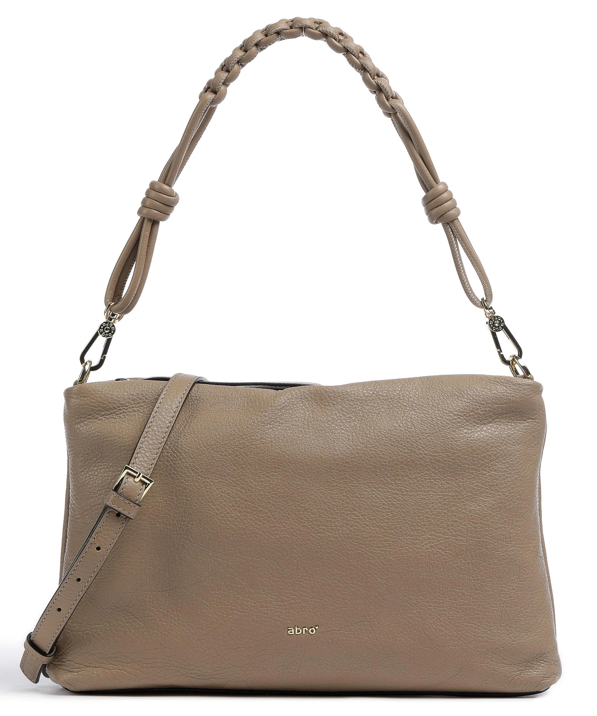  Abro Dalia Poppy Borsa a spalla pelle di vacchetta grana marrone chiaro  