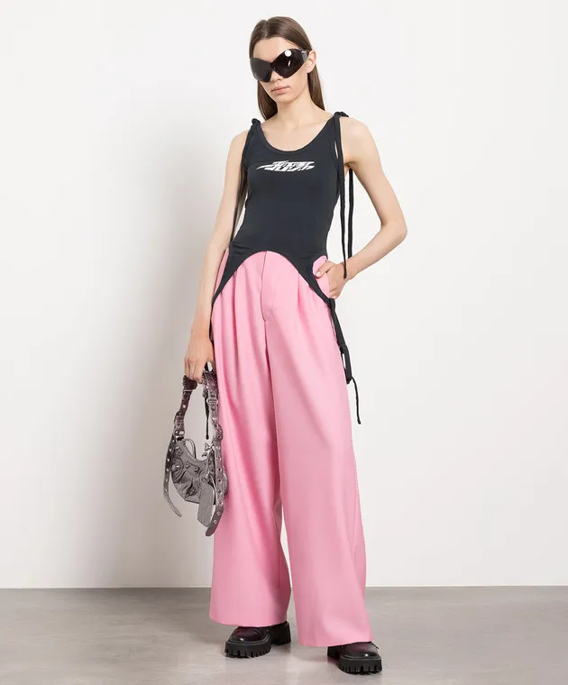 AMBUSH Pantaloni rosa in lana BWCA039S23FAB002