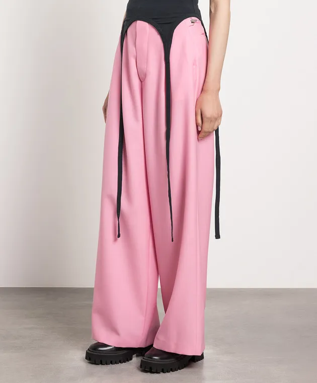 AMBUSH Pantaloni rosa in lana BWCA039S23FAB002