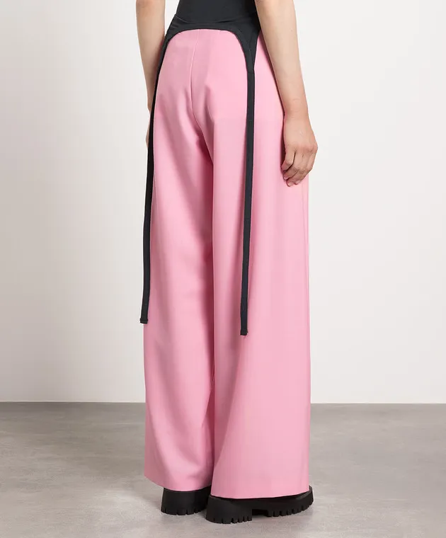 AMBUSH Pantaloni rosa in lana BWCA039S23FAB002