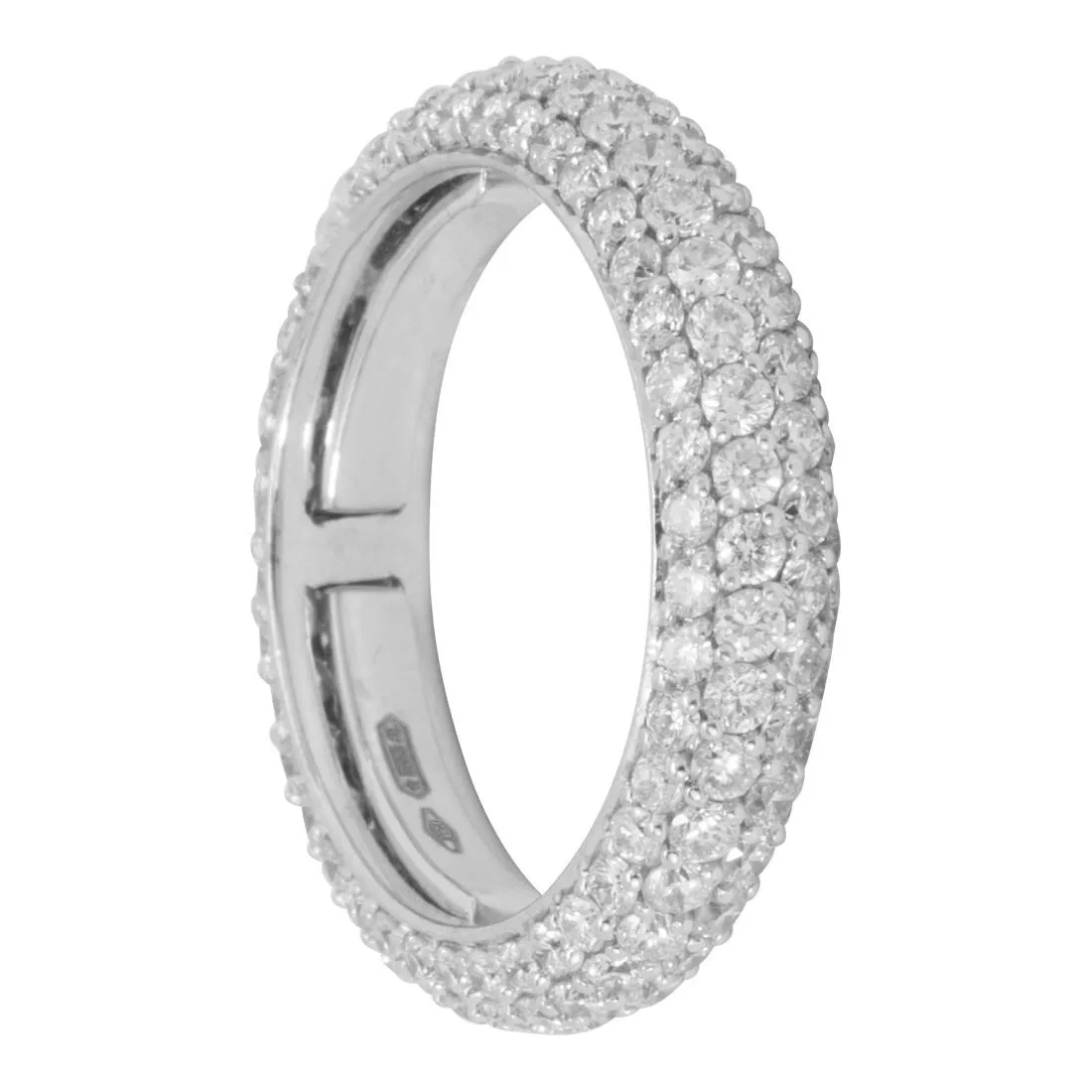 Anello tennis in oro bianco con diamanti ct 2.60 mis 16