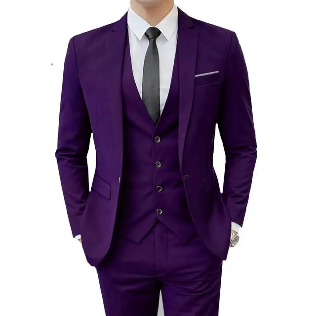 Blazer da sposo da uomo d'affari, pantaloni, abito da sposa, banchetto, tinta unita, vestibilità slim, giacca, cappotto, gilet,