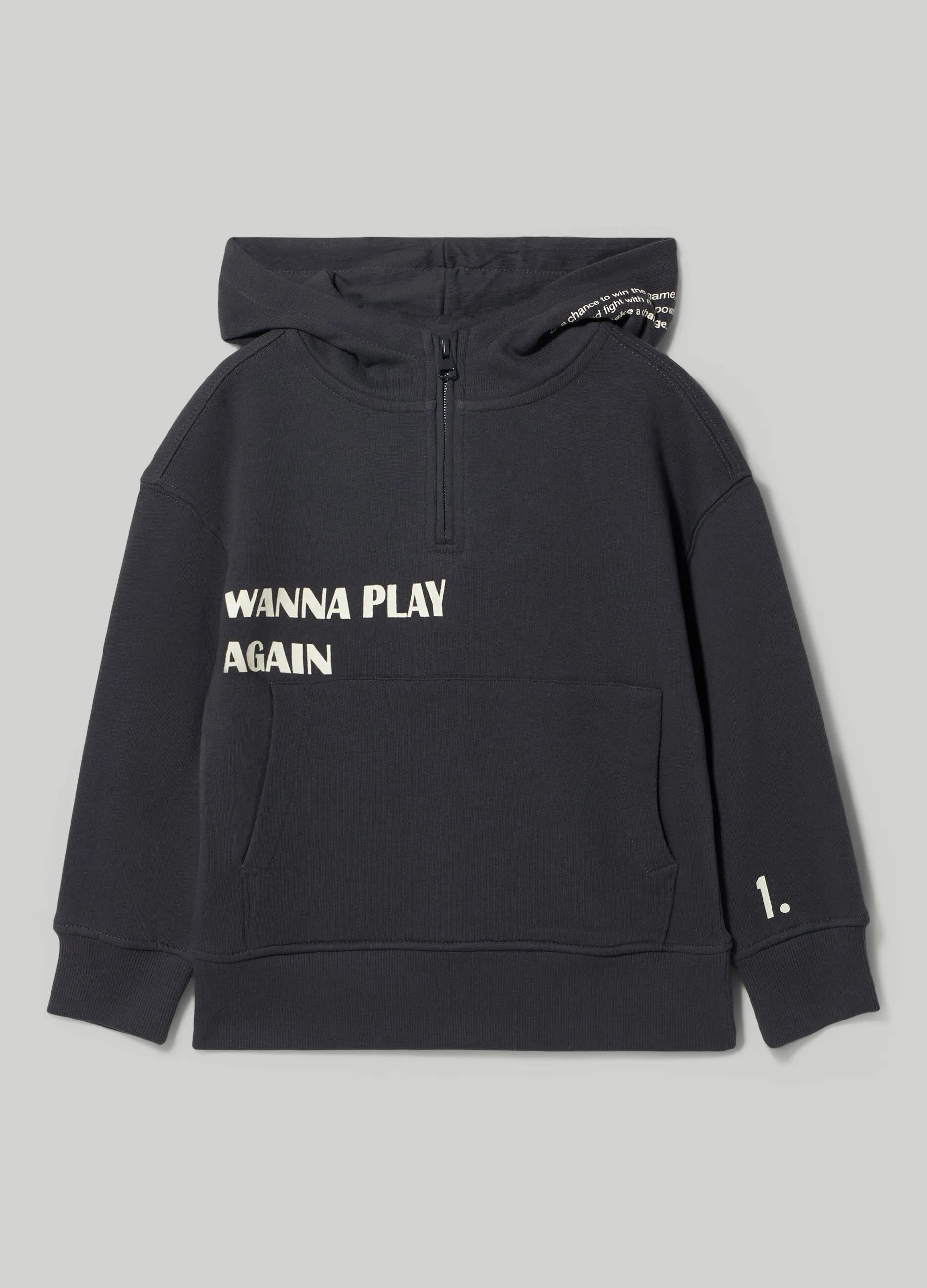 BLUKIDS  Felpa in puro cotone con cappuccio bambino