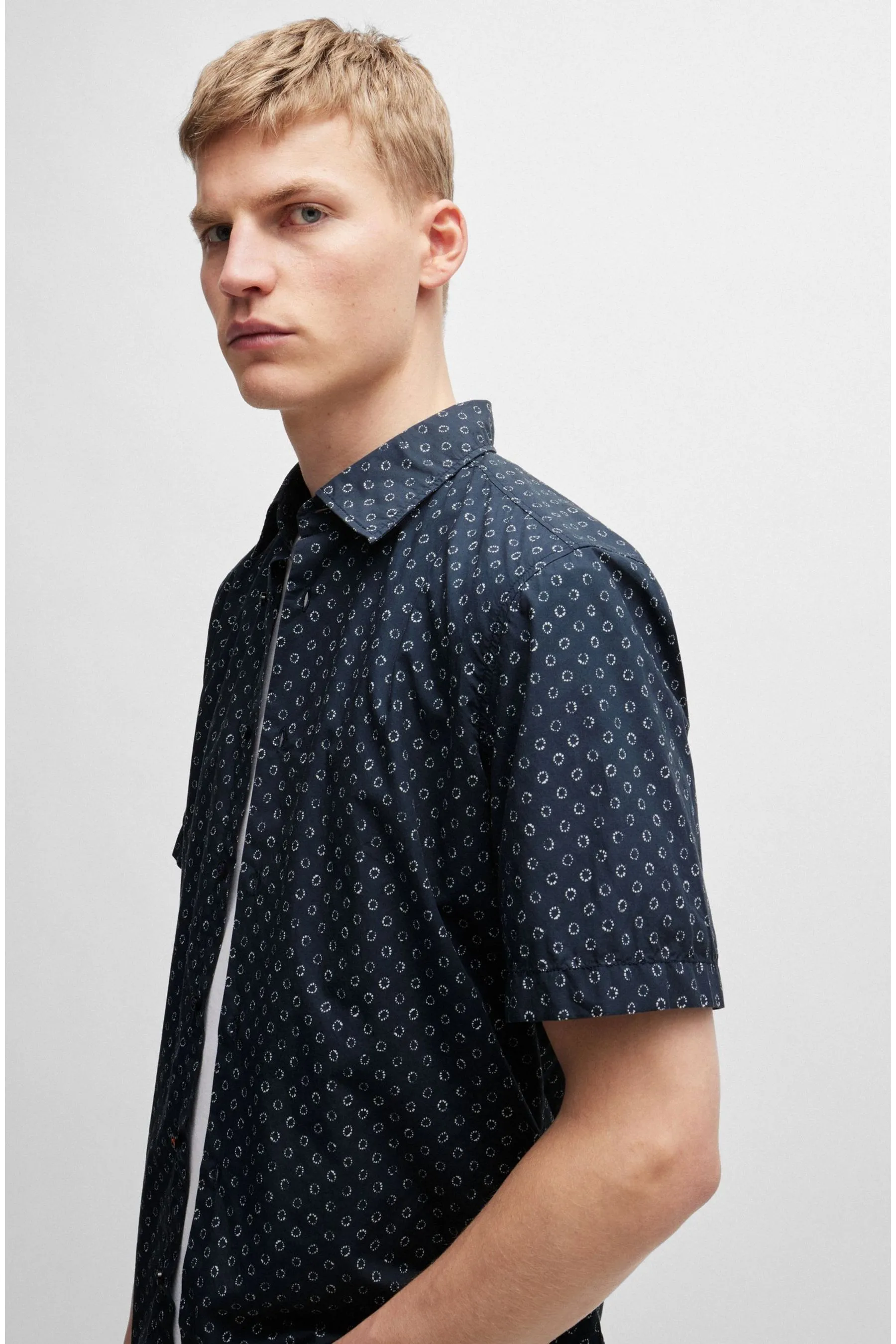 BOSS regular  - Fit Maniche corte Camicia in popeline stampato    