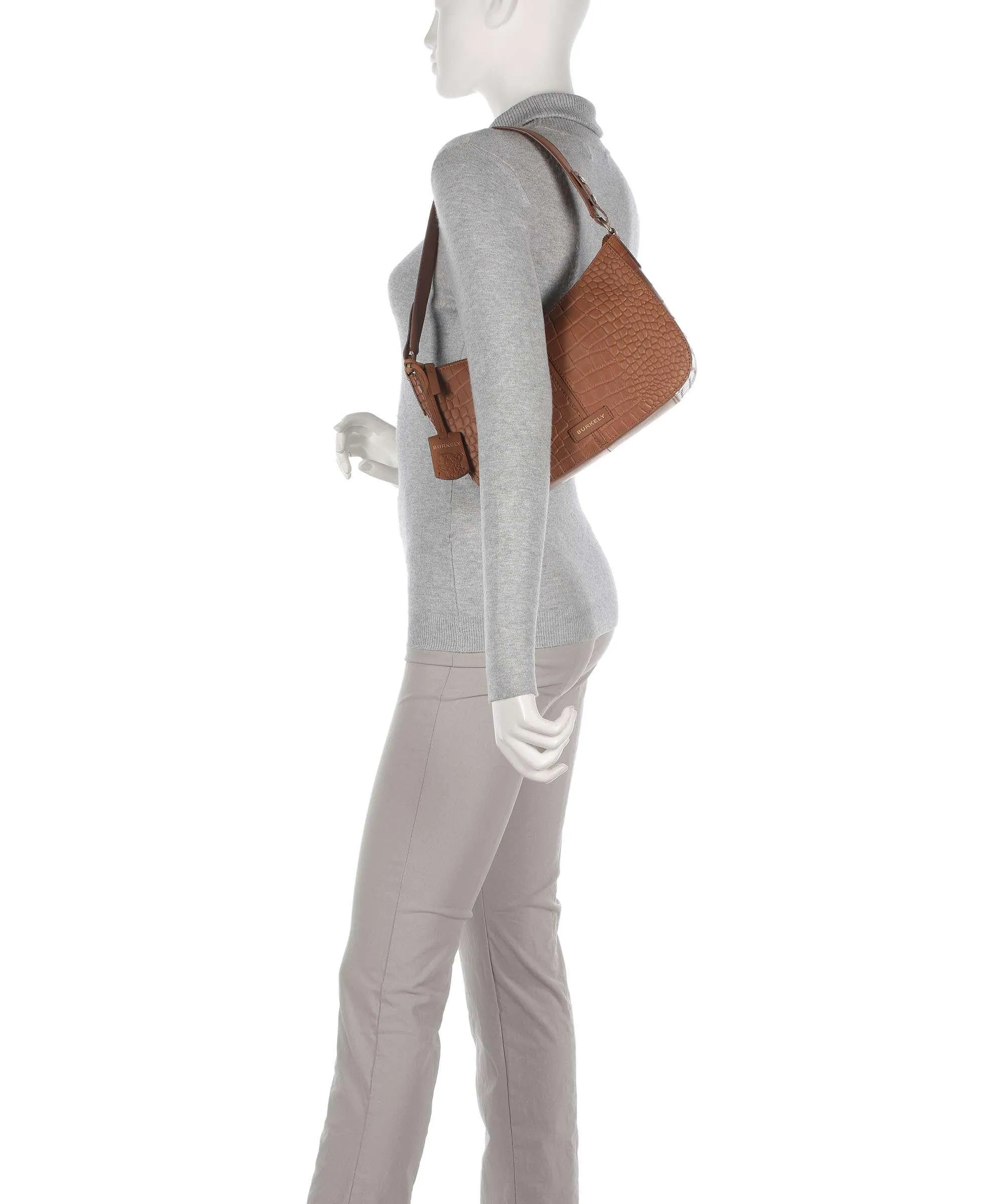  Burkely Cool Colbie Borsa a spalla pelle in rilievo cognac  
