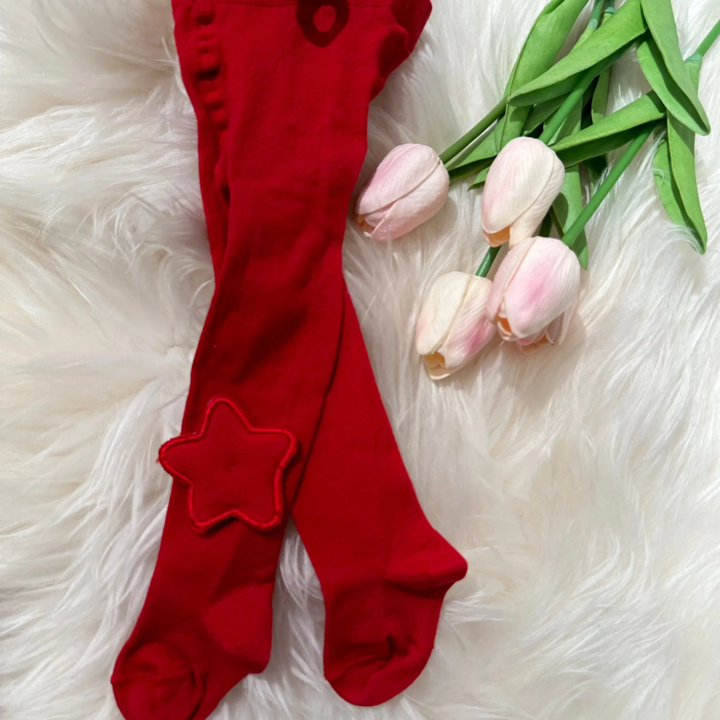 Calzamaglia bimba Rosso con Stellina  Meia Pata