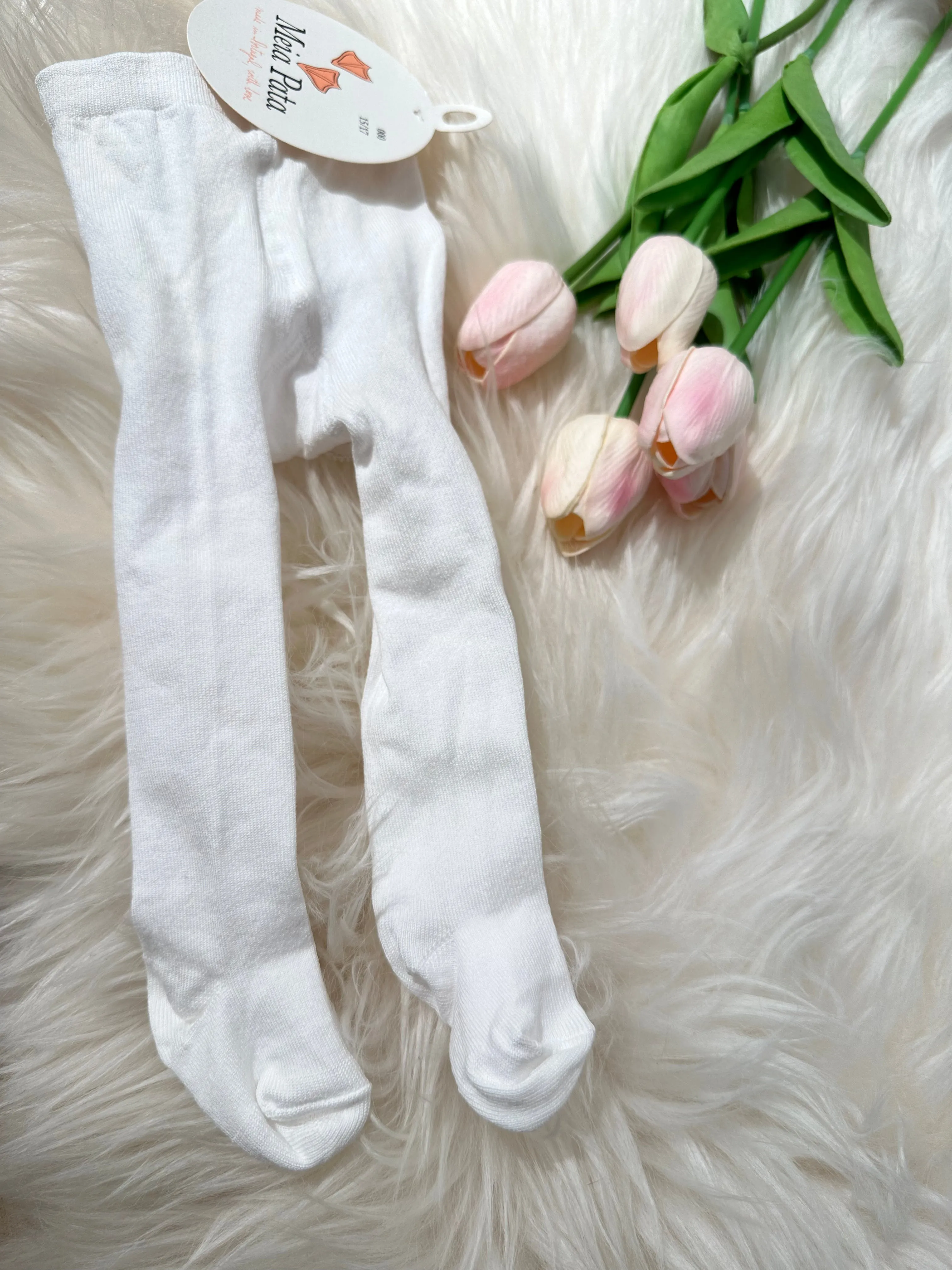Calzamaglia Neonata Bianco con Volant elasticizzata