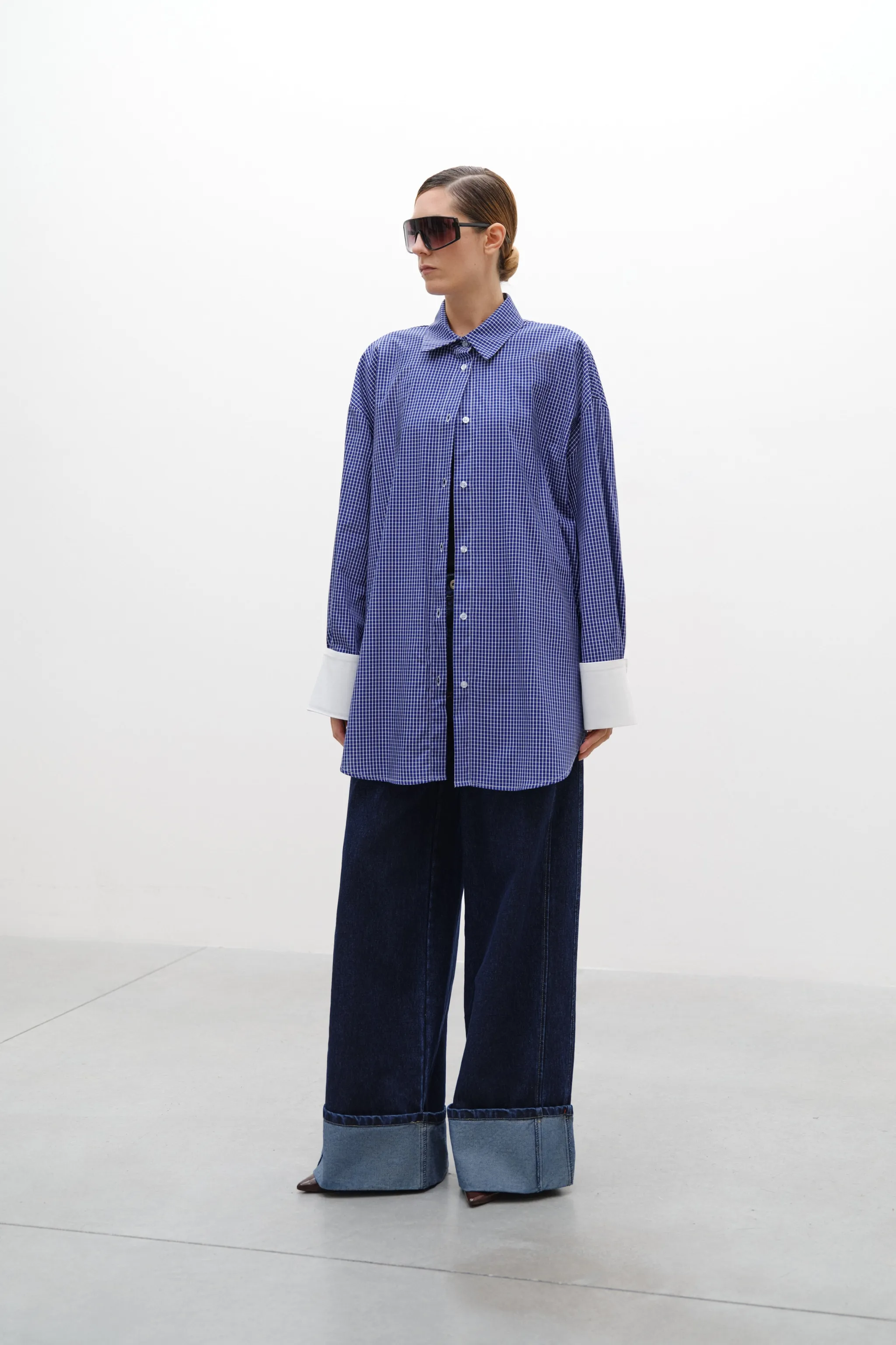 CAMICIA CON POLSINI A CONTRASTO