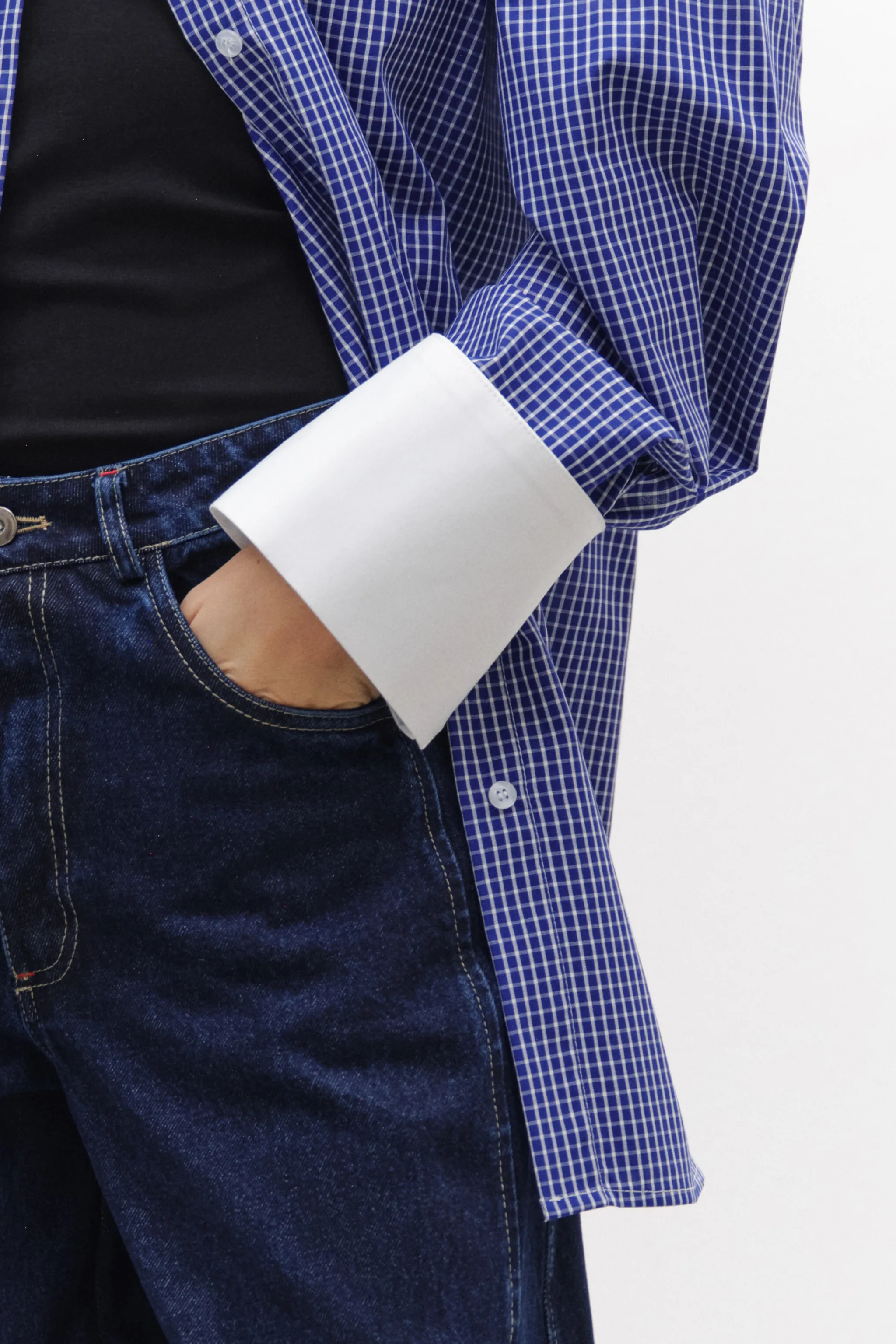 CAMICIA CON POLSINI A CONTRASTO