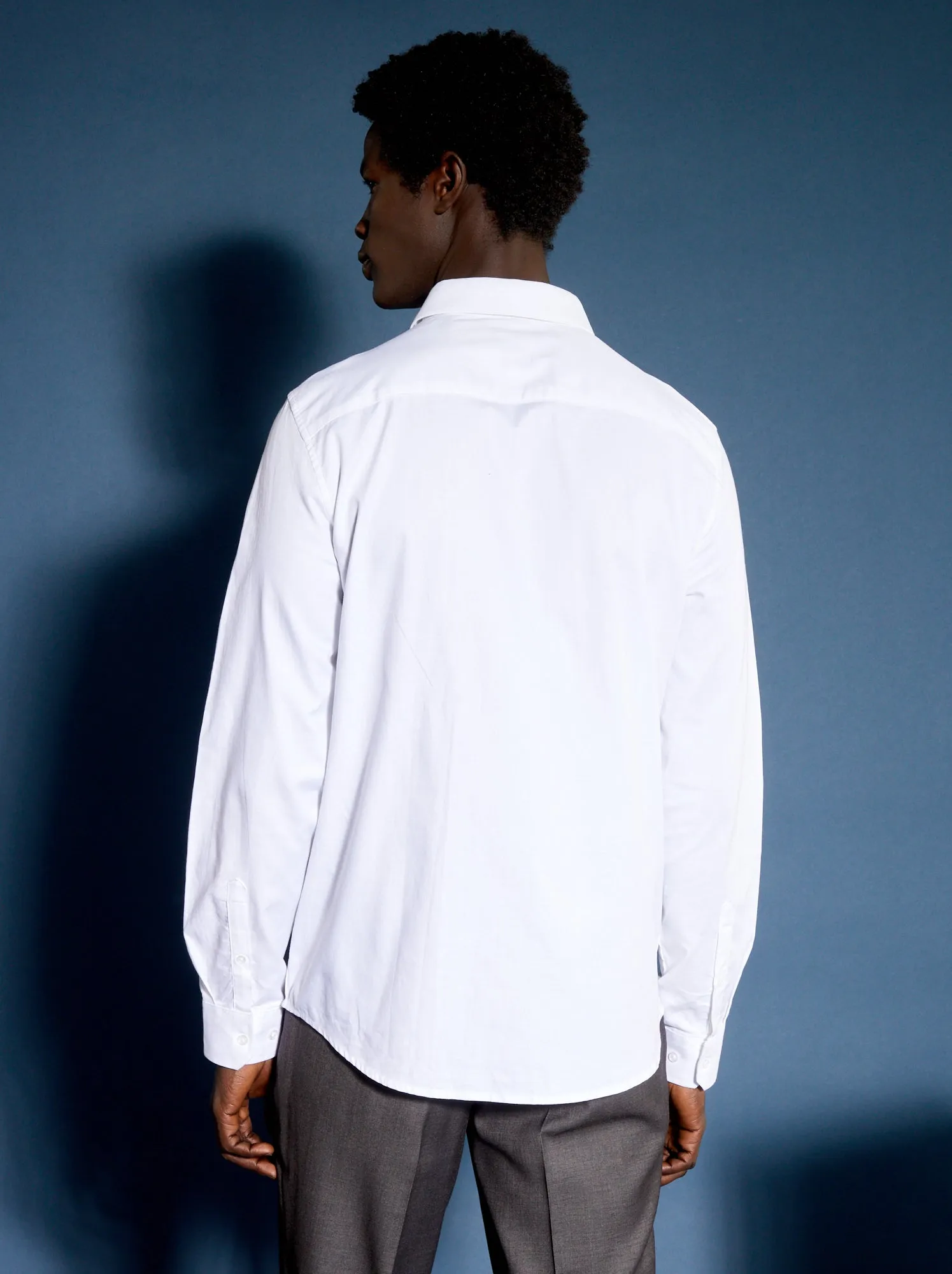 Camicia dritta tinta unita - Bianco
