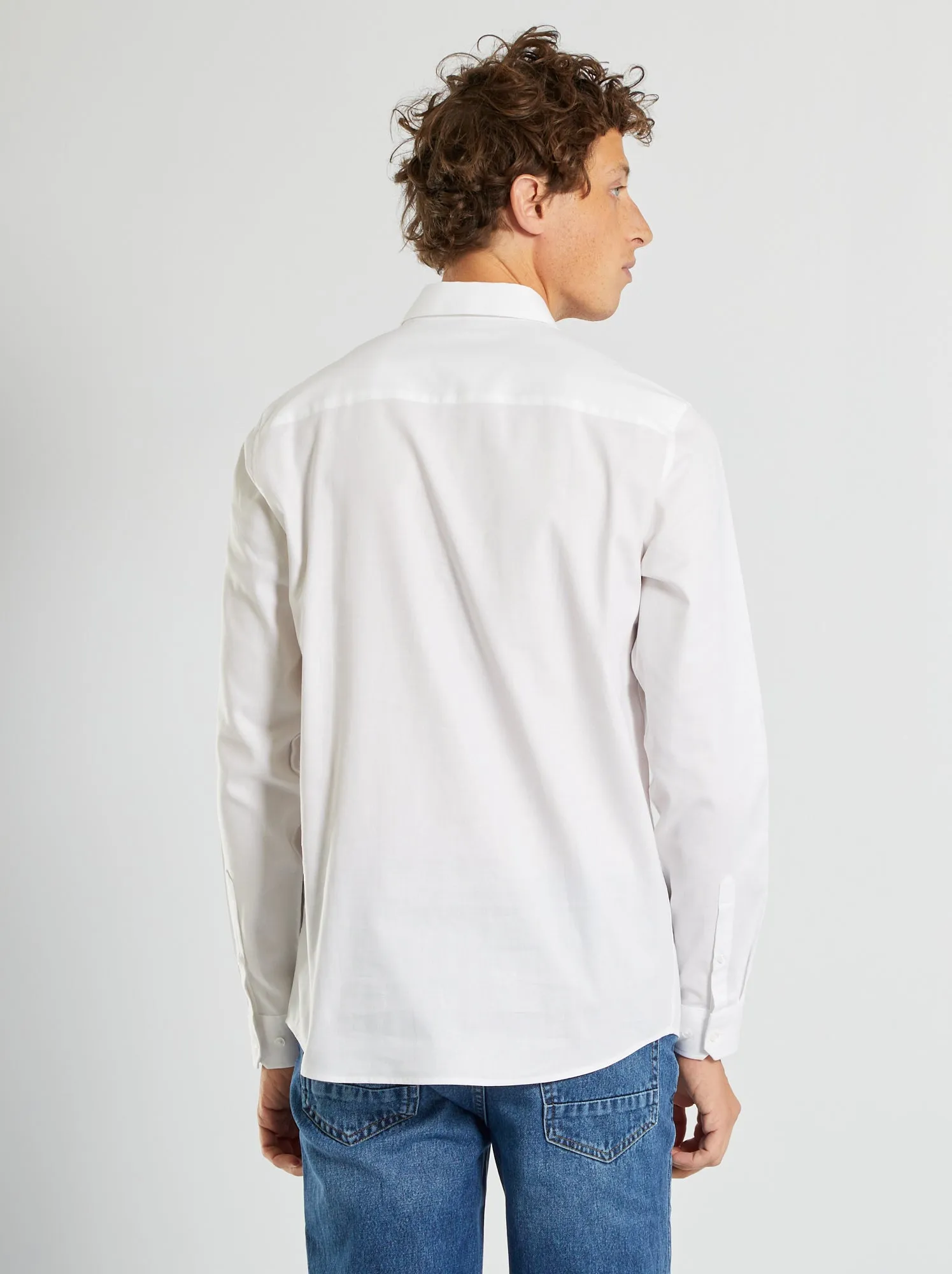 Camicia dritta tinta unita - Bianco