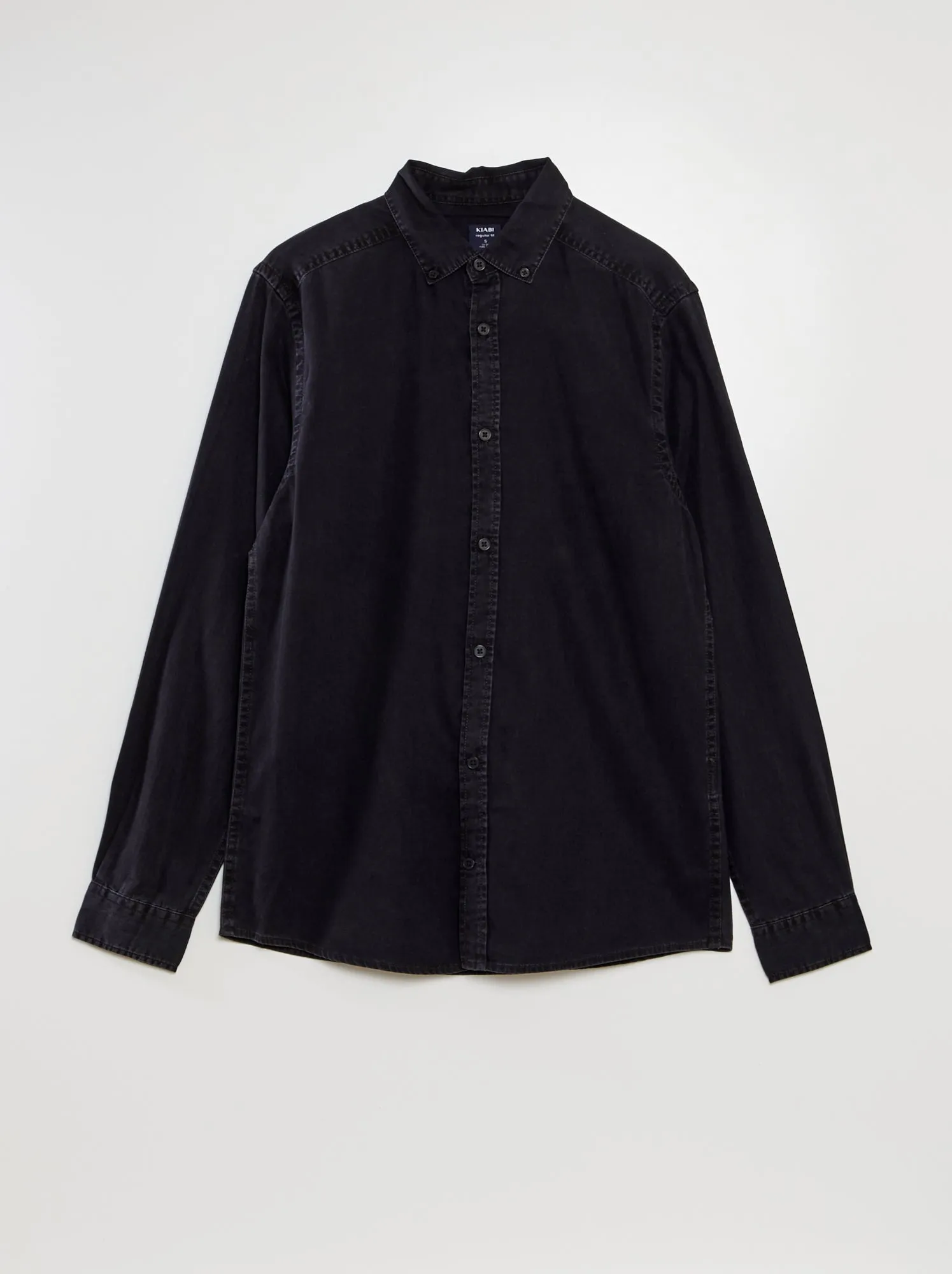 Camicia in denim morbida al tatto - NERO