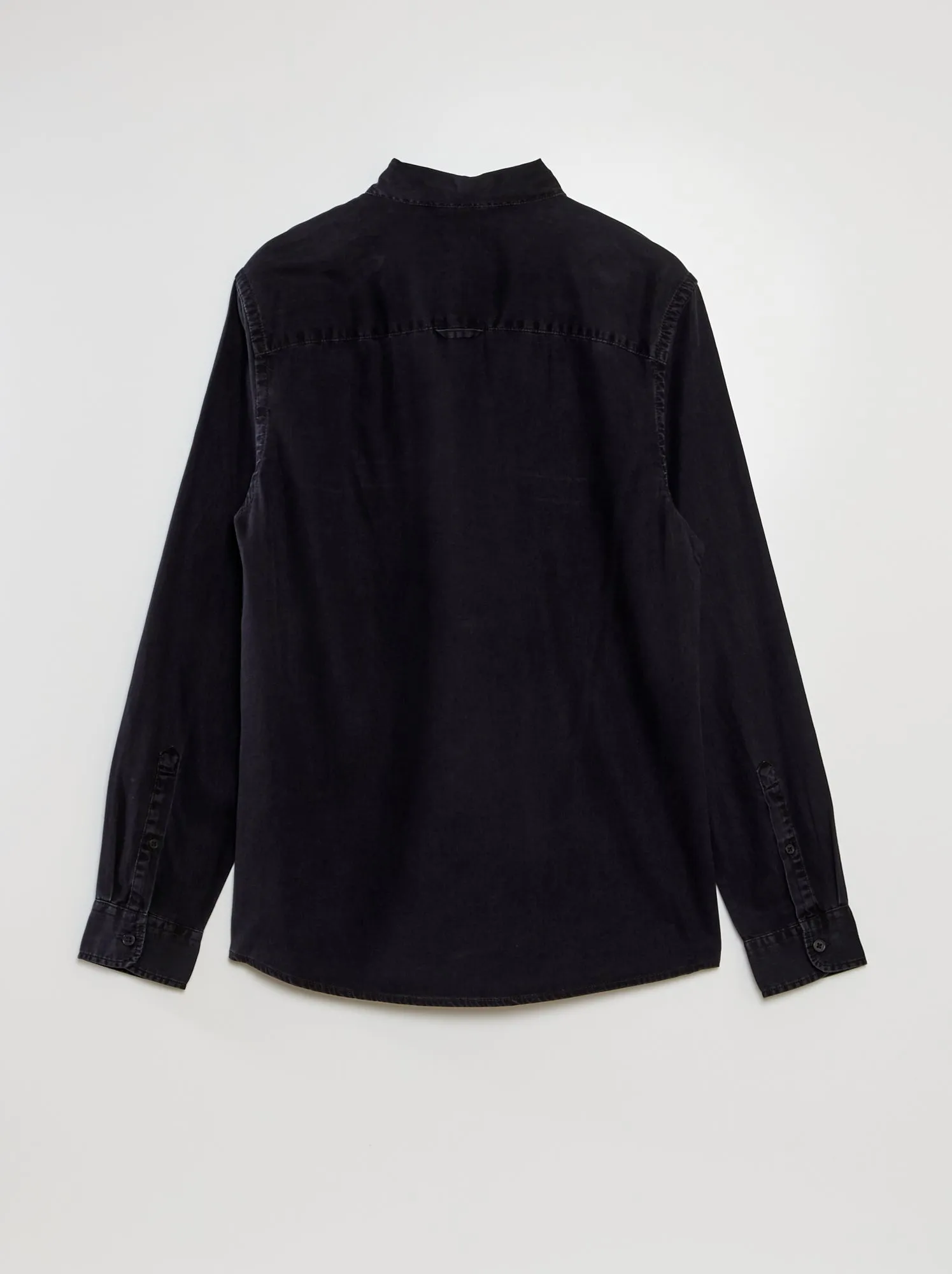 Camicia in denim morbida al tatto - NERO
