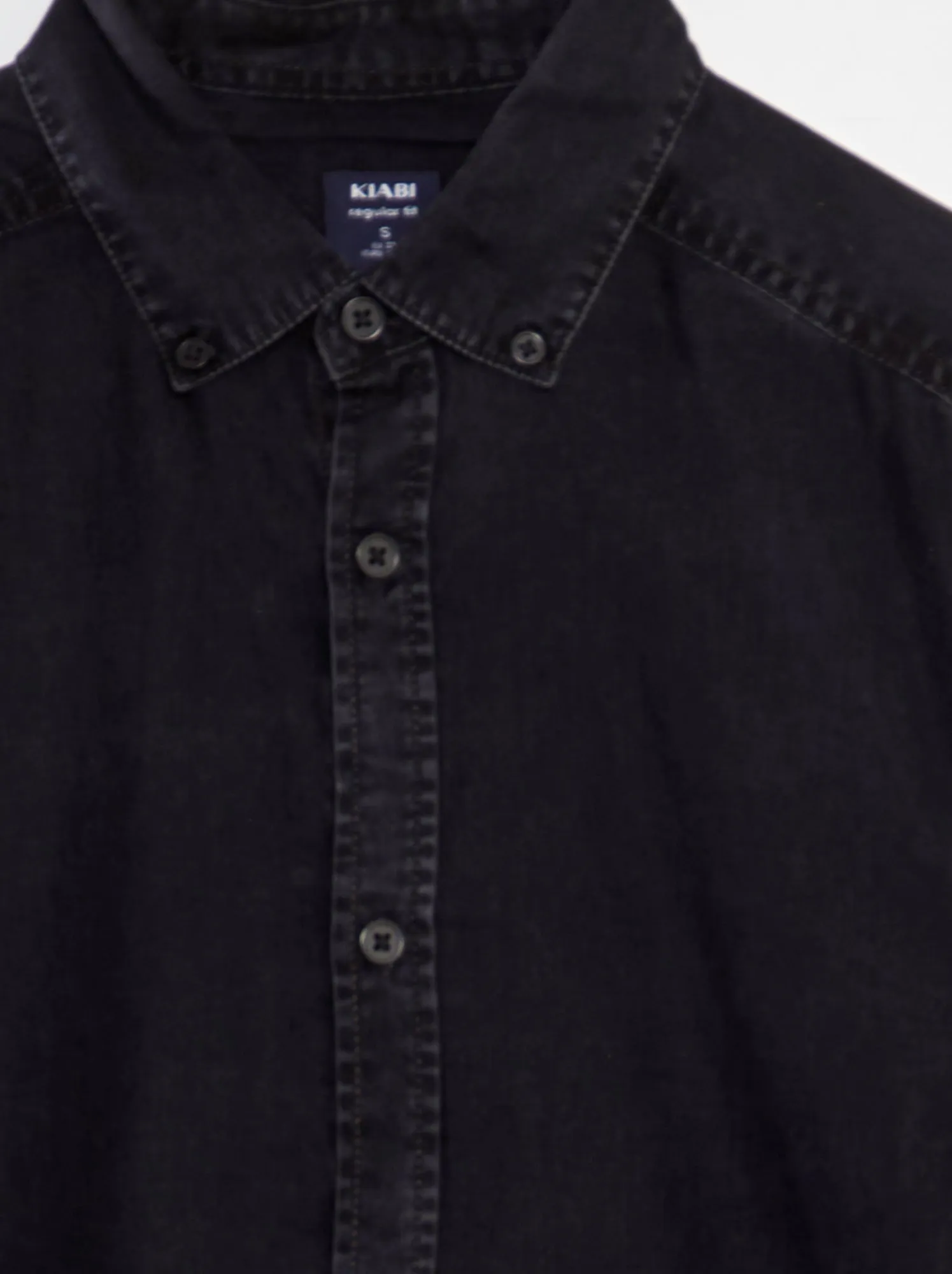 Camicia in denim morbida al tatto - NERO