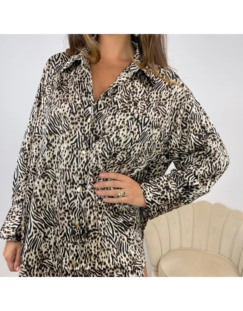 CAMICIA OVER ANIMALIER