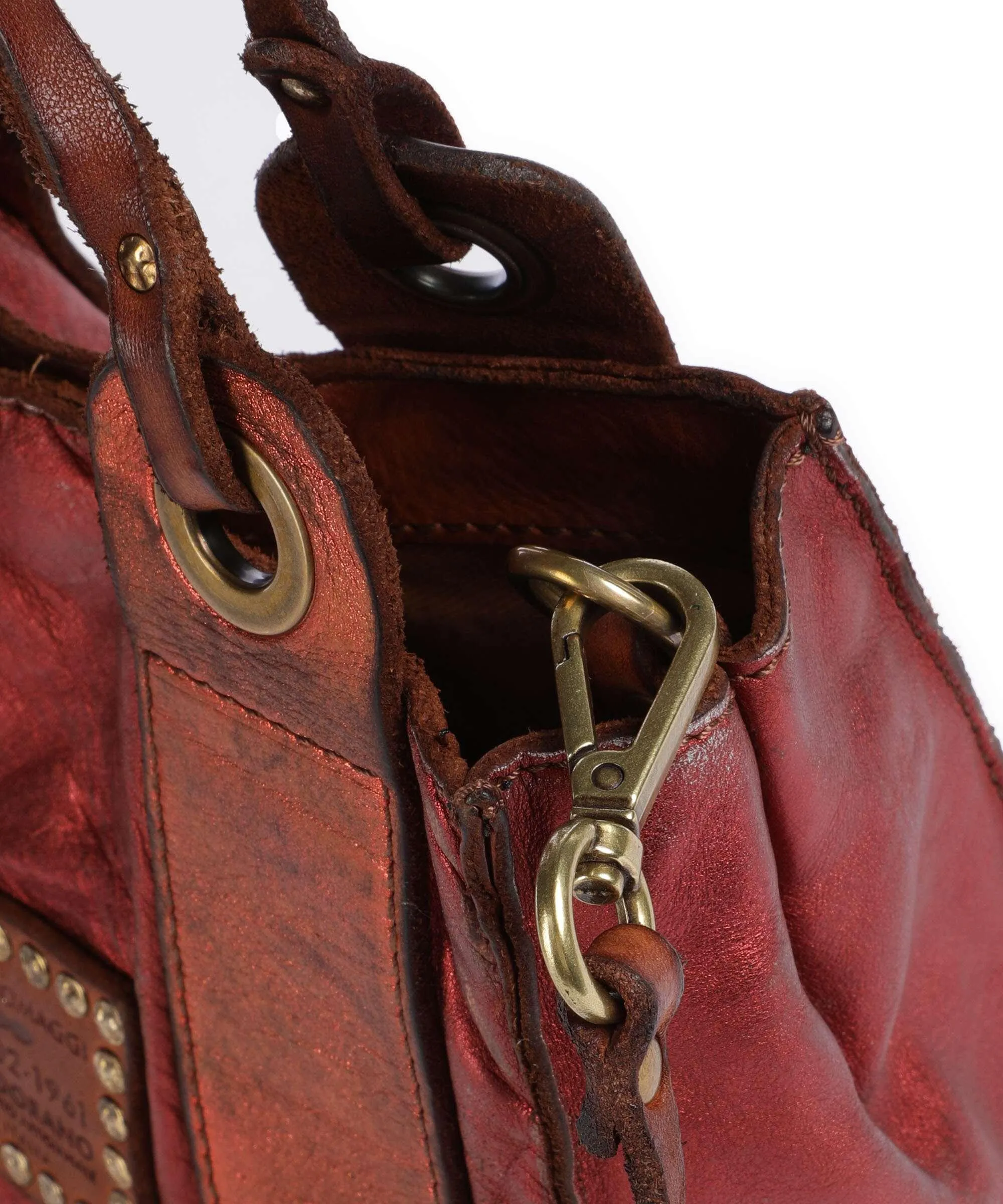  Campomaggi Borsa a tracolla pelle bovina rosso  