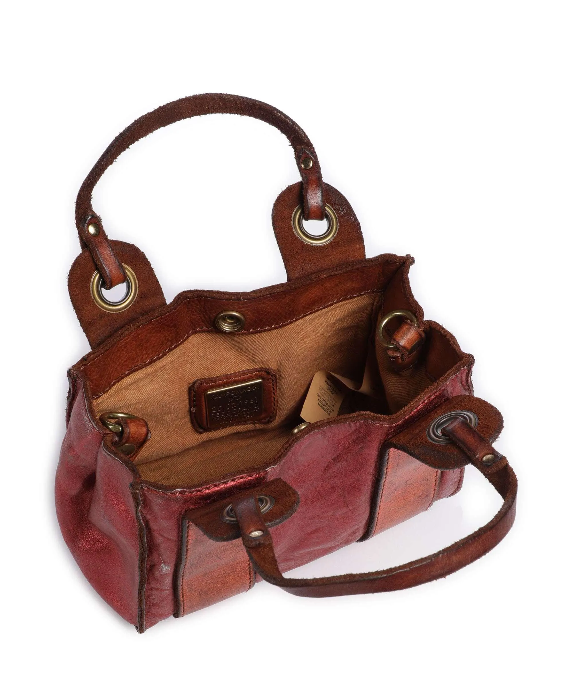  Campomaggi Borsa a tracolla pelle bovina rosso  