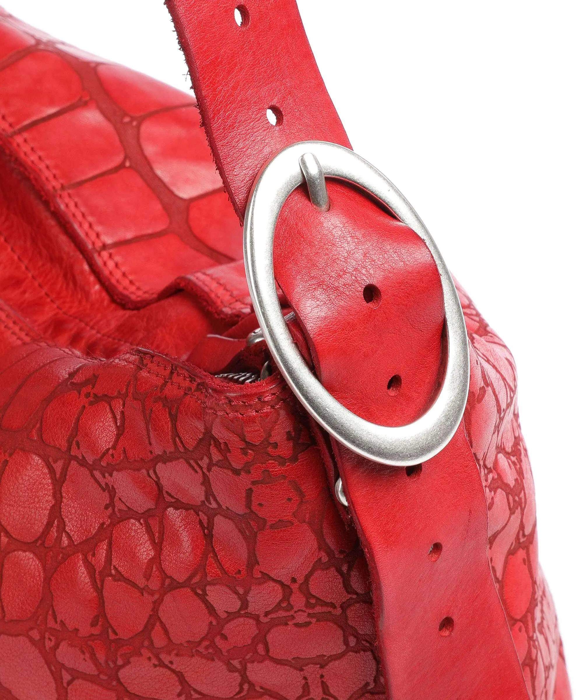  Campomaggi Borsa hobo pelle di vacchetta goffrata rosso  