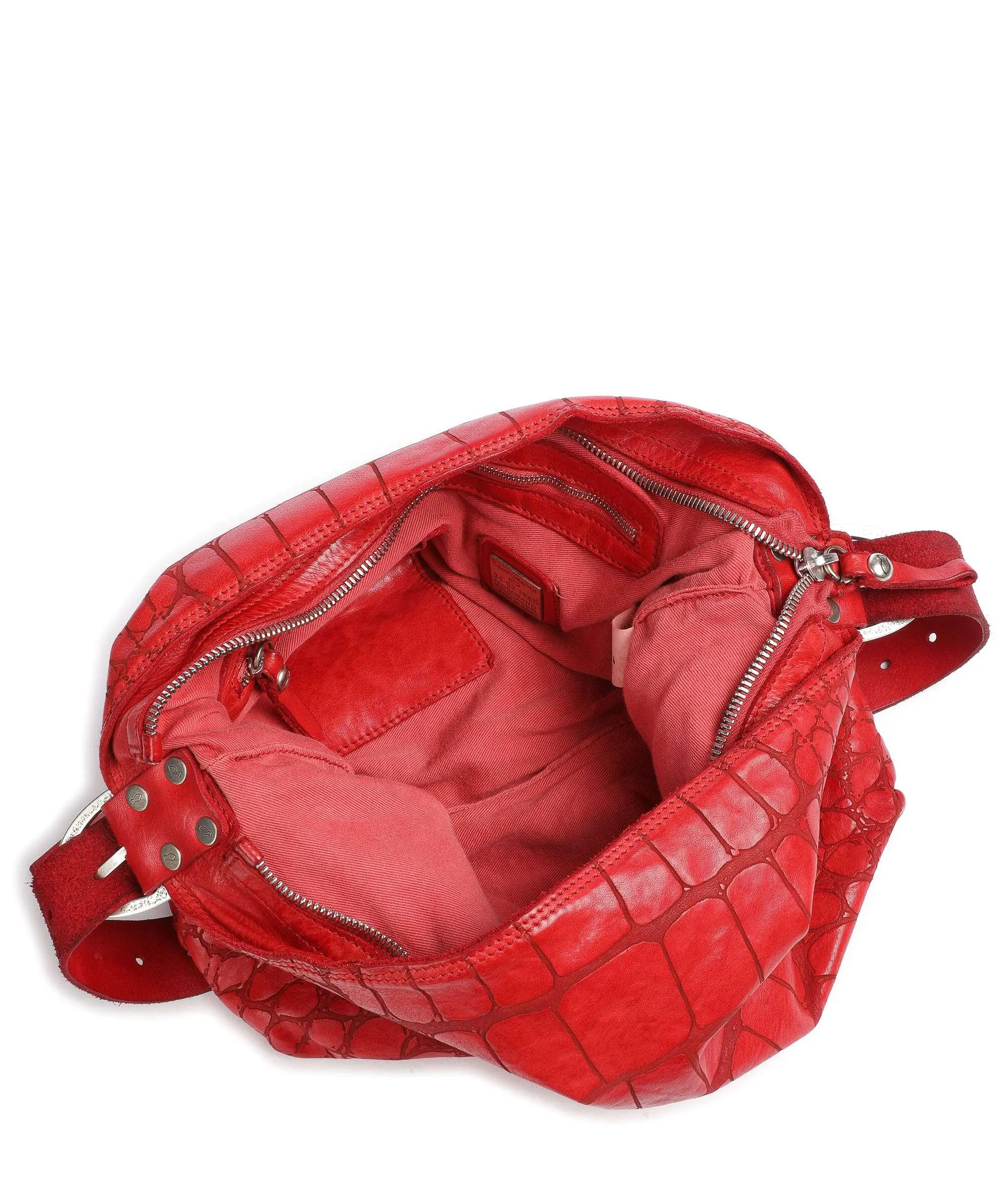  Campomaggi Borsa hobo pelle di vacchetta goffrata rosso  
