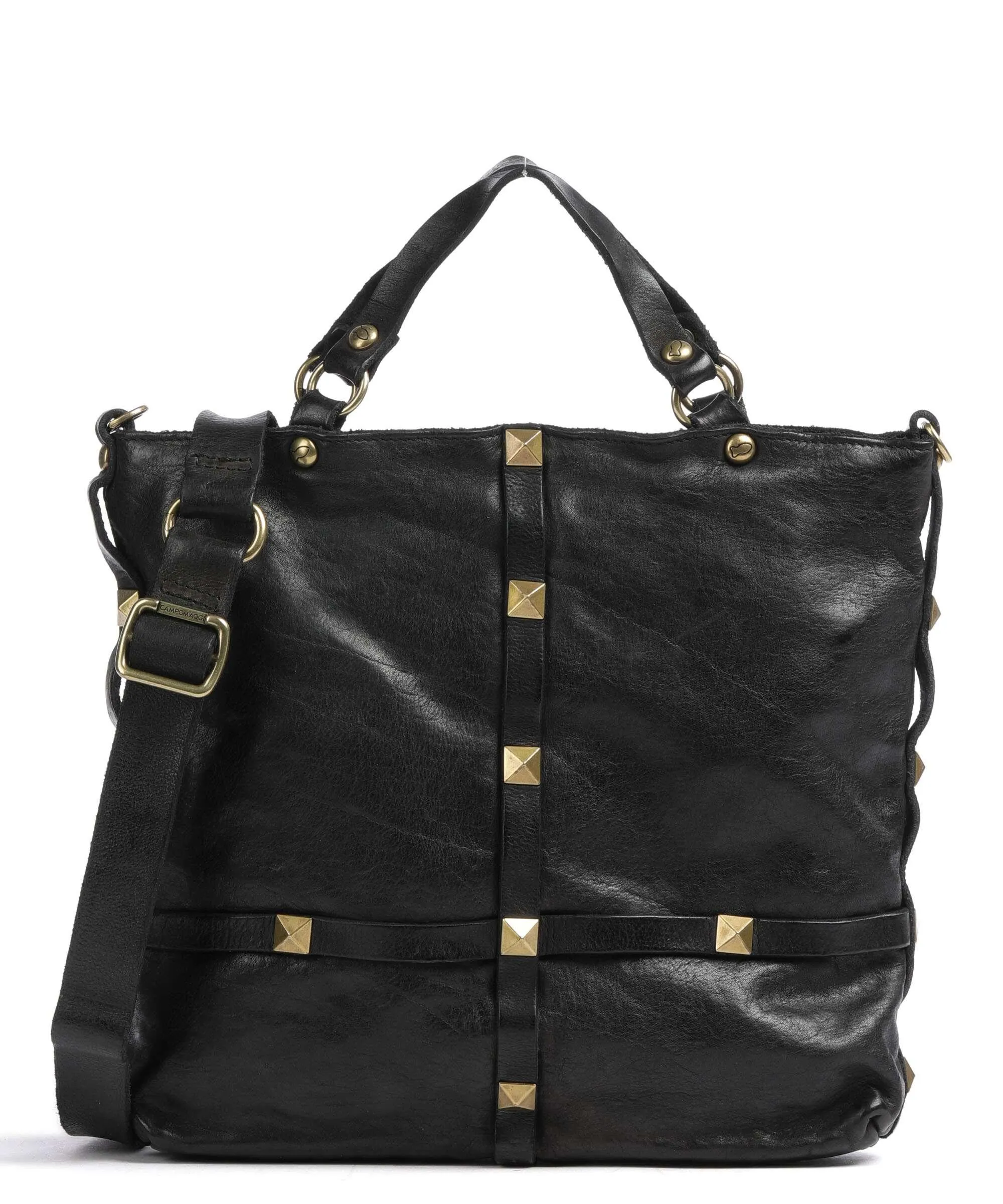  Campomaggi Prestige Borsa a mano pelle di vacchetta grana nero  