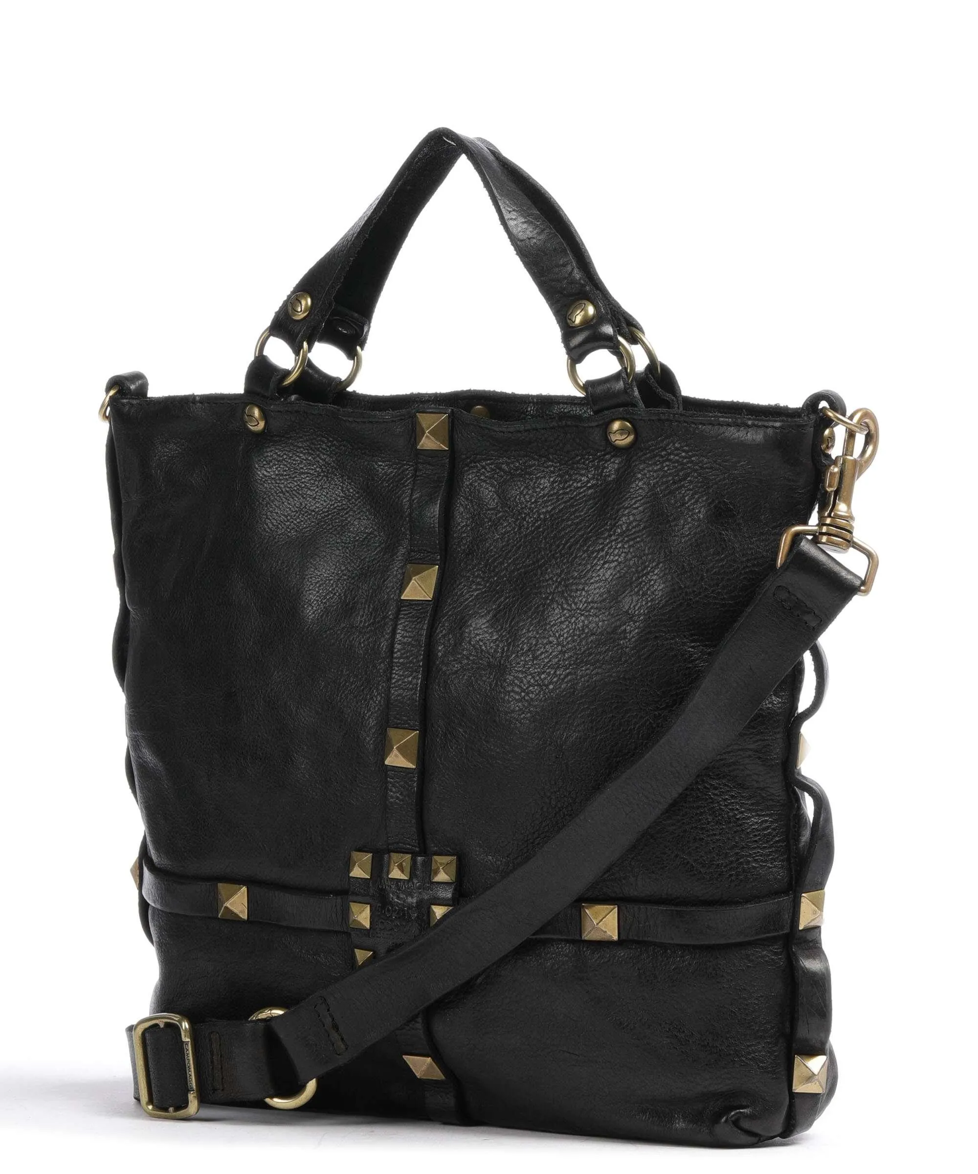  Campomaggi Prestige Borsa a mano pelle di vacchetta grana nero  