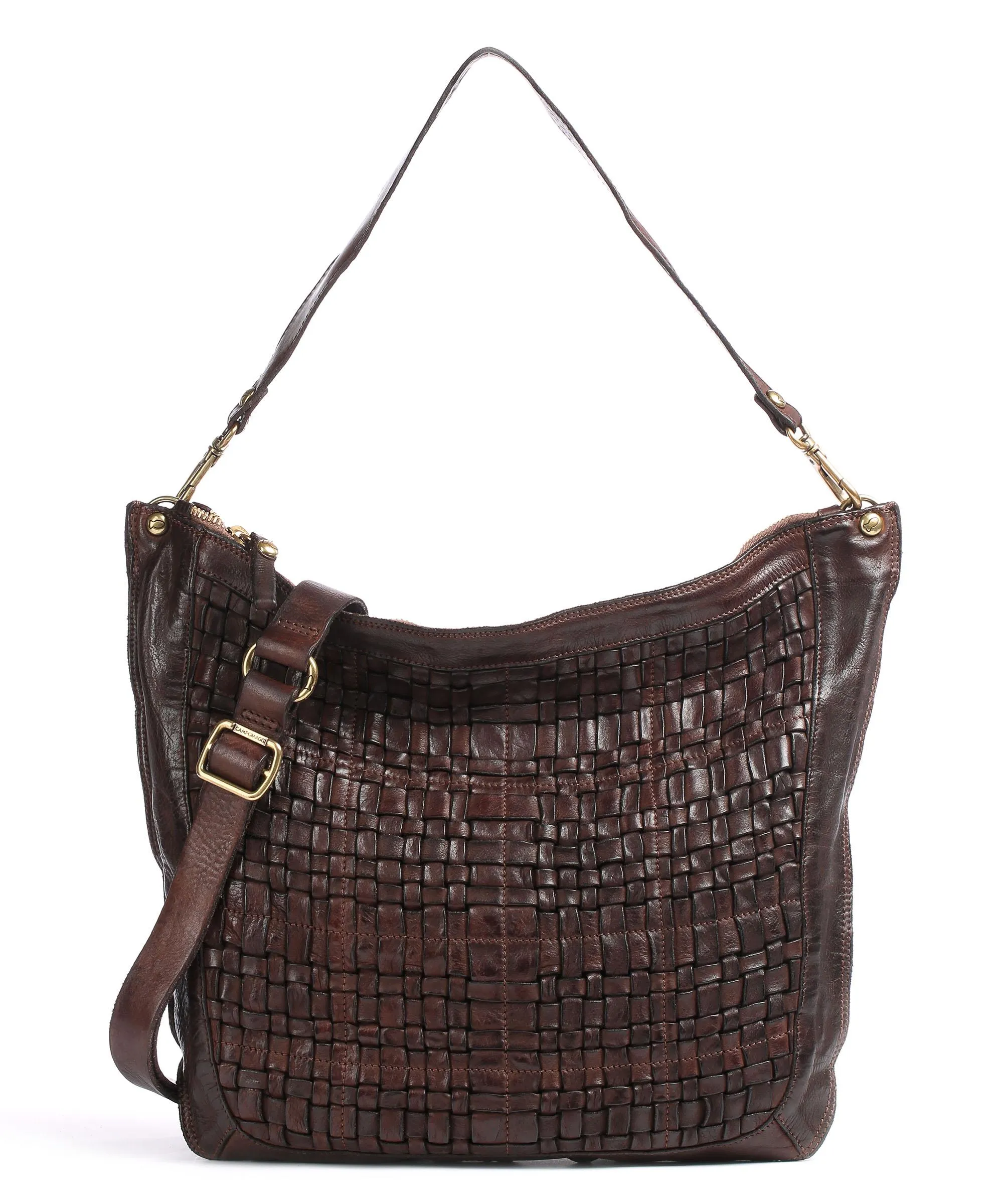  Campomaggi Prestige Borsa hobo pelle di vacchetta finemente grana marrone scuro  
