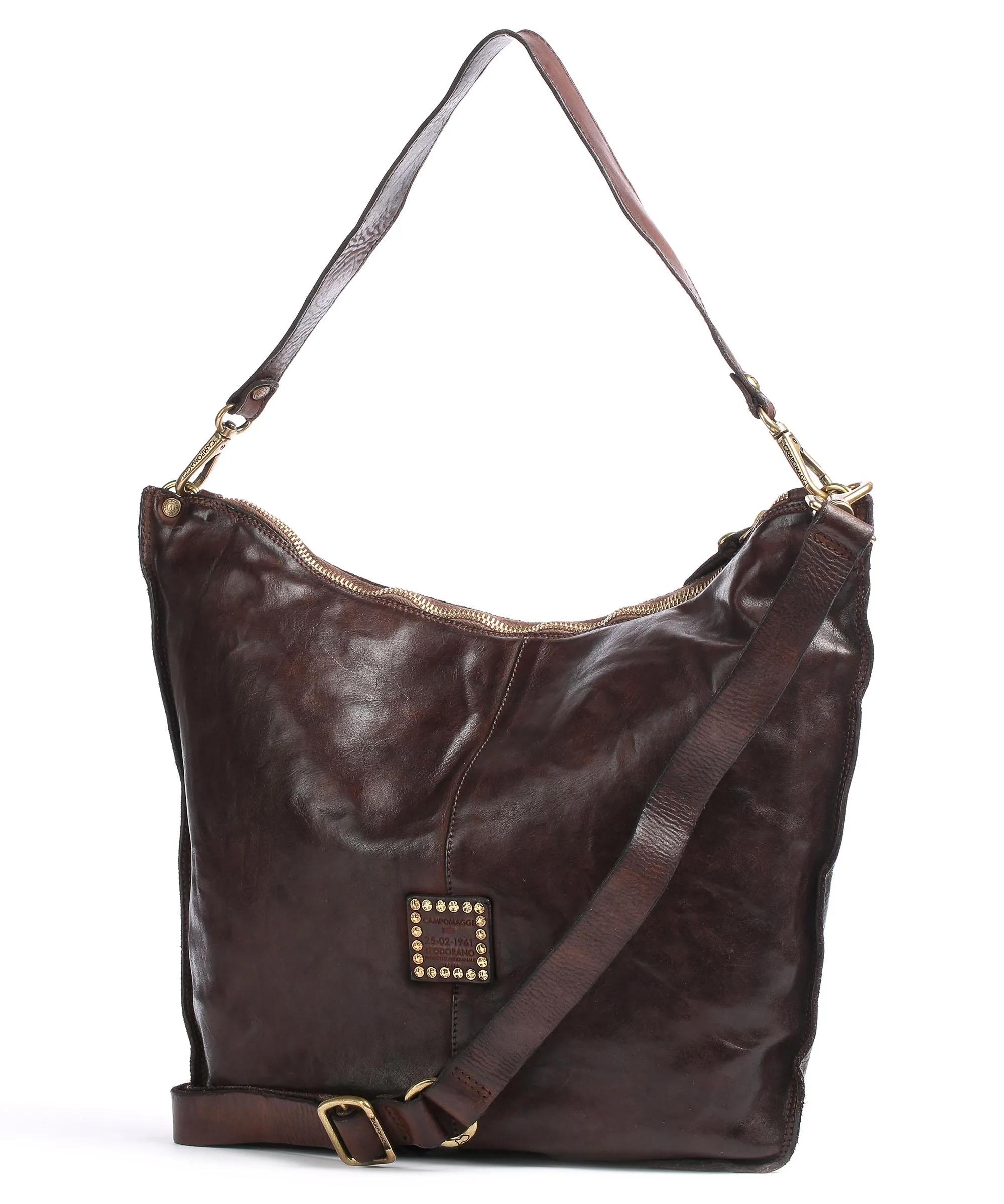  Campomaggi Prestige Borsa hobo pelle di vacchetta finemente grana marrone scuro  