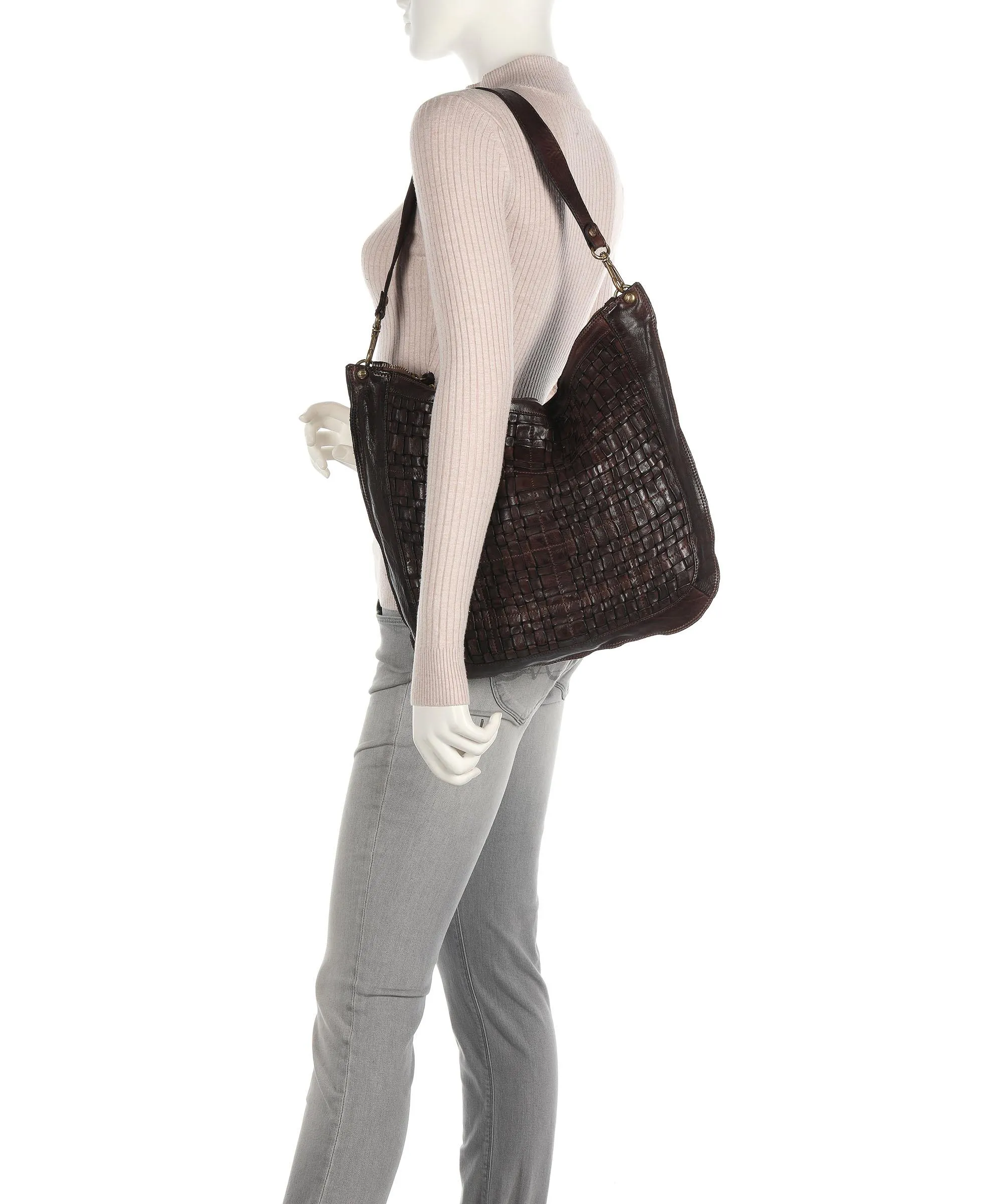  Campomaggi Prestige Borsa hobo pelle di vacchetta finemente grana marrone scuro  
