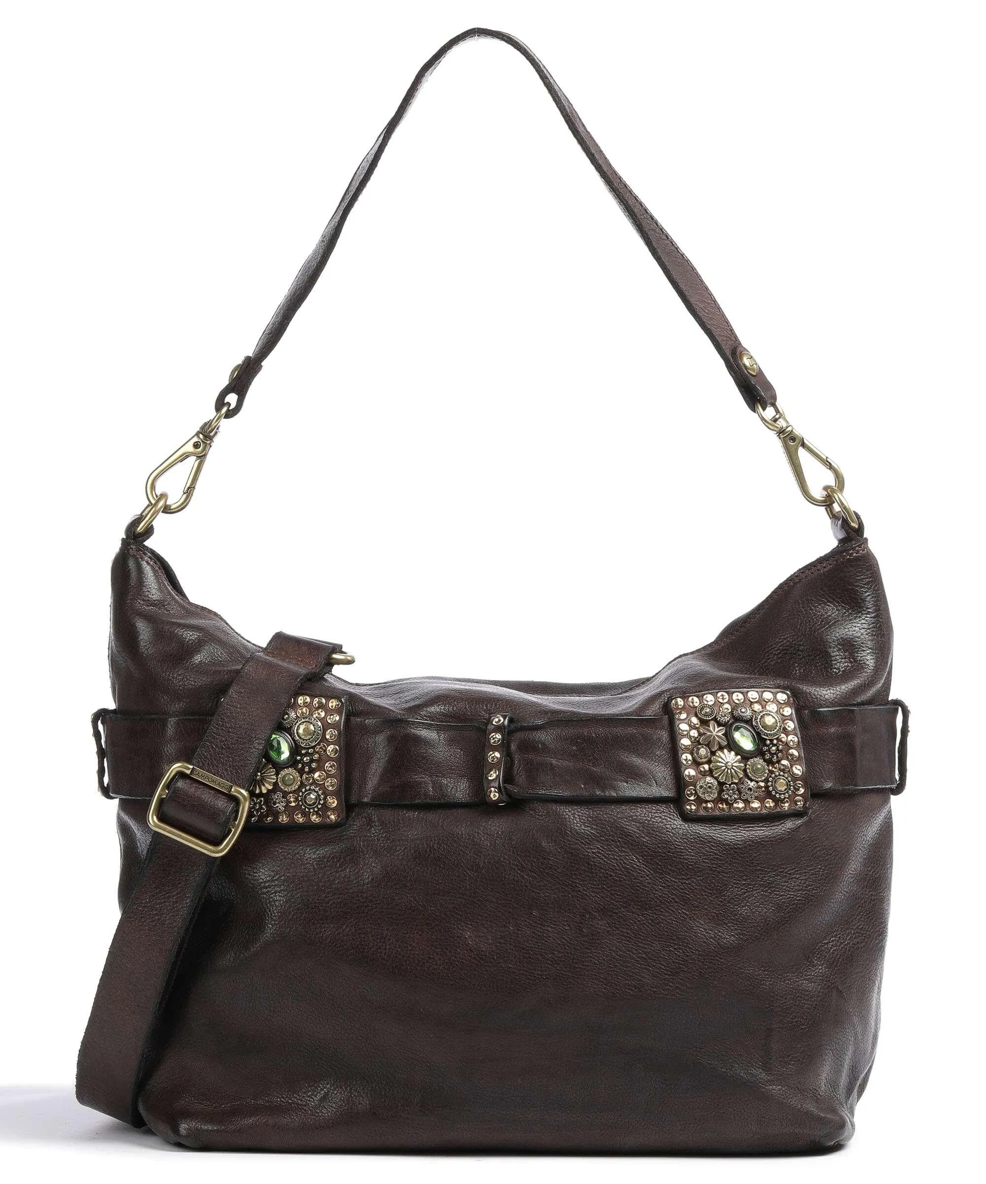  Campomaggi Prestige Borsa hobo pelle di vacchetta grana marrone scuro  