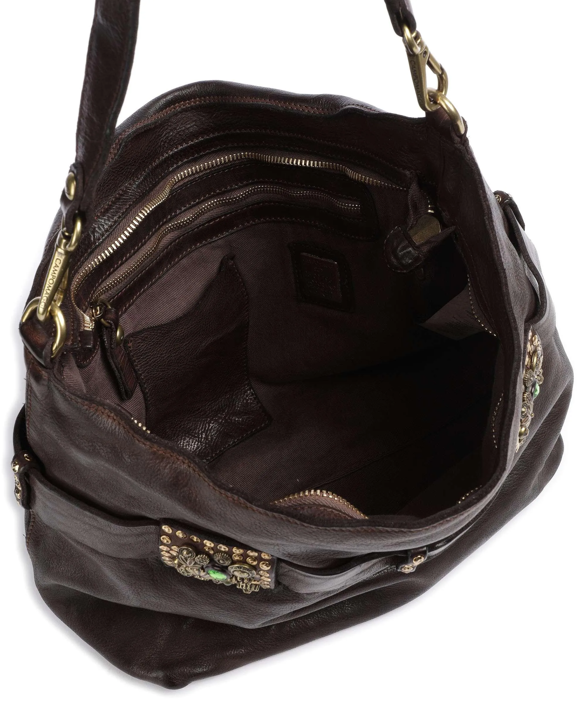  Campomaggi Prestige Borsa hobo pelle di vacchetta grana marrone scuro  