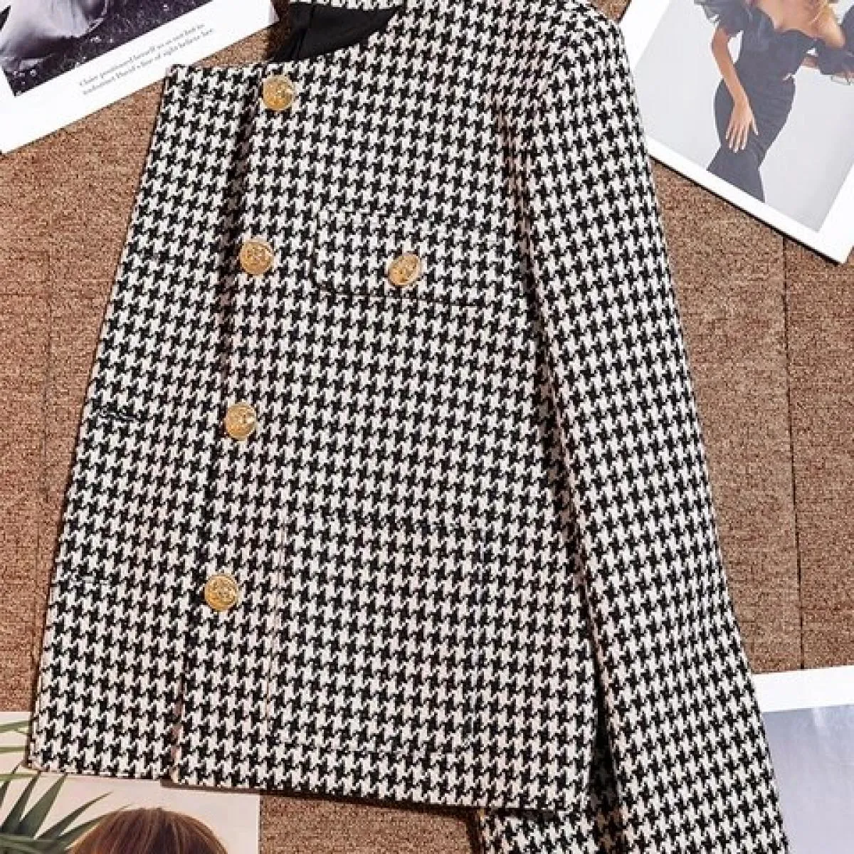 Cappotto blazer casual da donna autunno inverno nuovo arrivo giacca allentata monopetto a maniche lunghe scozzese blu nero