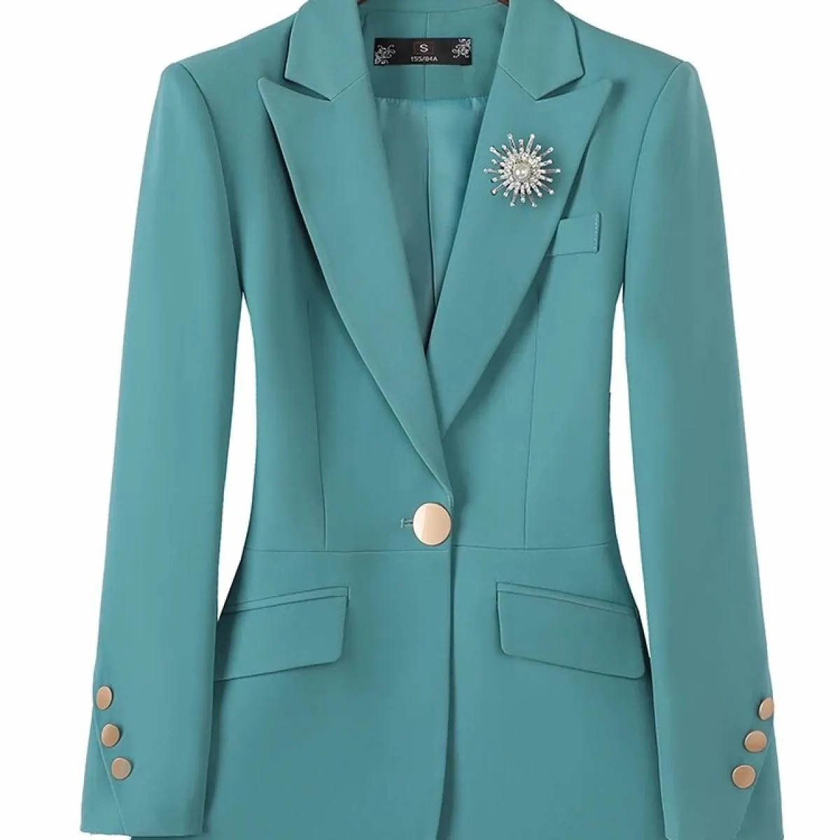 Cappotto blazer formale da donna a maniche lunghe Rosa Blu Nero Solido Giacca da lavoro slim da donna con bottone singolo da don