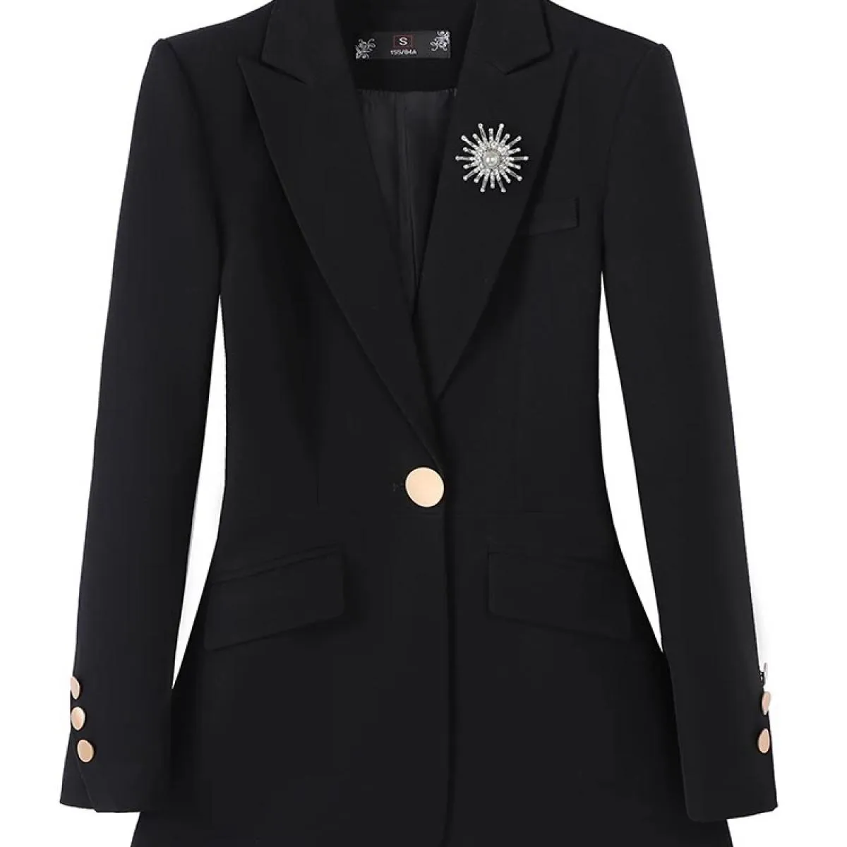 Cappotto blazer formale da donna a maniche lunghe Rosa Blu Nero Solido Giacca da lavoro slim da donna con bottone singolo da don